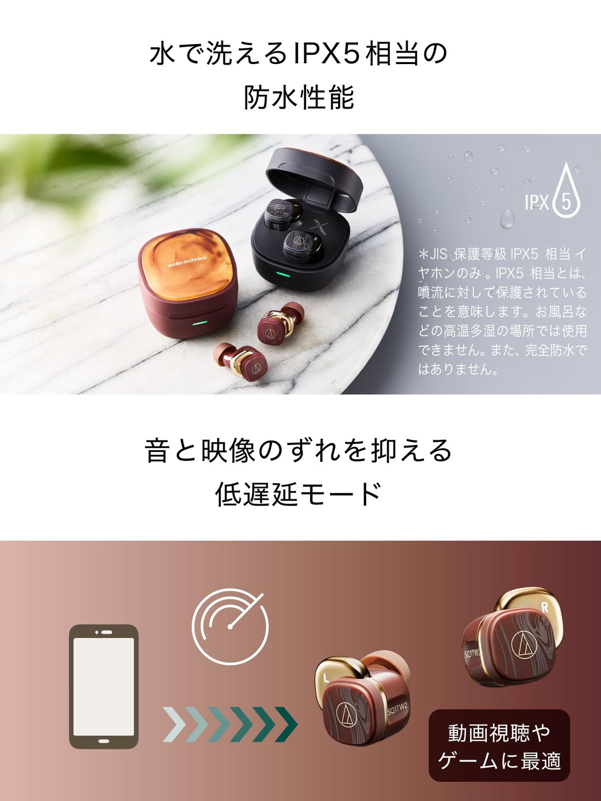 オーディオ機器 オーディオテクニカ ATH-SQ1TW2 GY ワイヤレスイヤホン