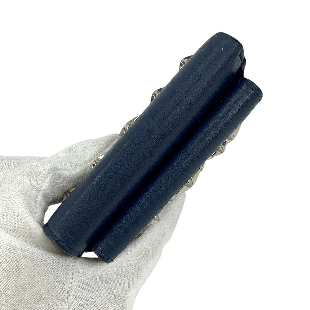 美品　ジミーチュウ星型スタッズ ネイビー 三つ折り財布 ジミーチュウ □美品□ スタースタッズ 三つ折り 財布 ミニ コンパクト