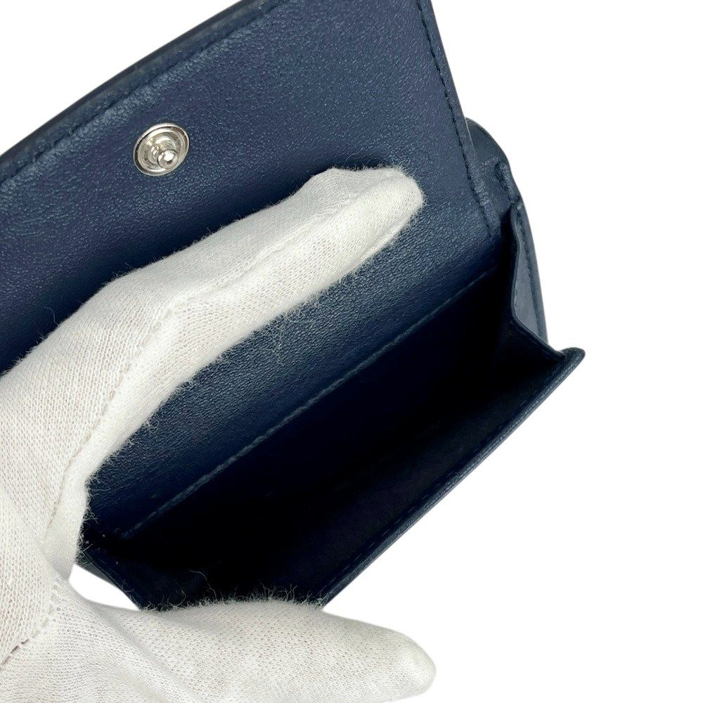 美品　ジミーチュウ星型スタッズ ネイビー 三つ折り財布 JIMMY CHOO 三つ折り財布 ネイビー 美品 ジミーチュウ星型スタッズ