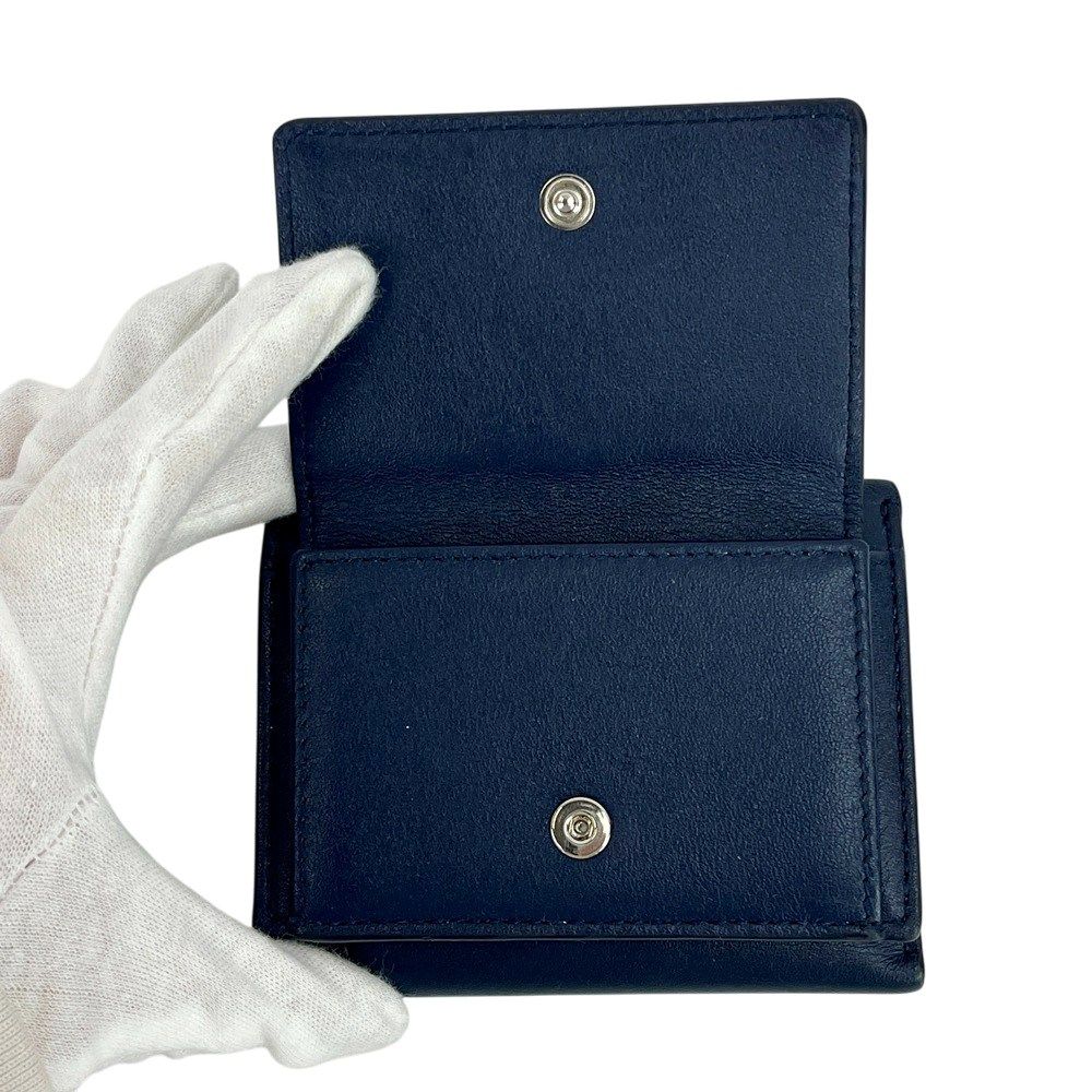 美品　ジミーチュウ星型スタッズ ネイビー 三つ折り財布 JIMMY CHOO 三つ折り財布 ネイビー 美品 ジミーチュウ星型スタッズ