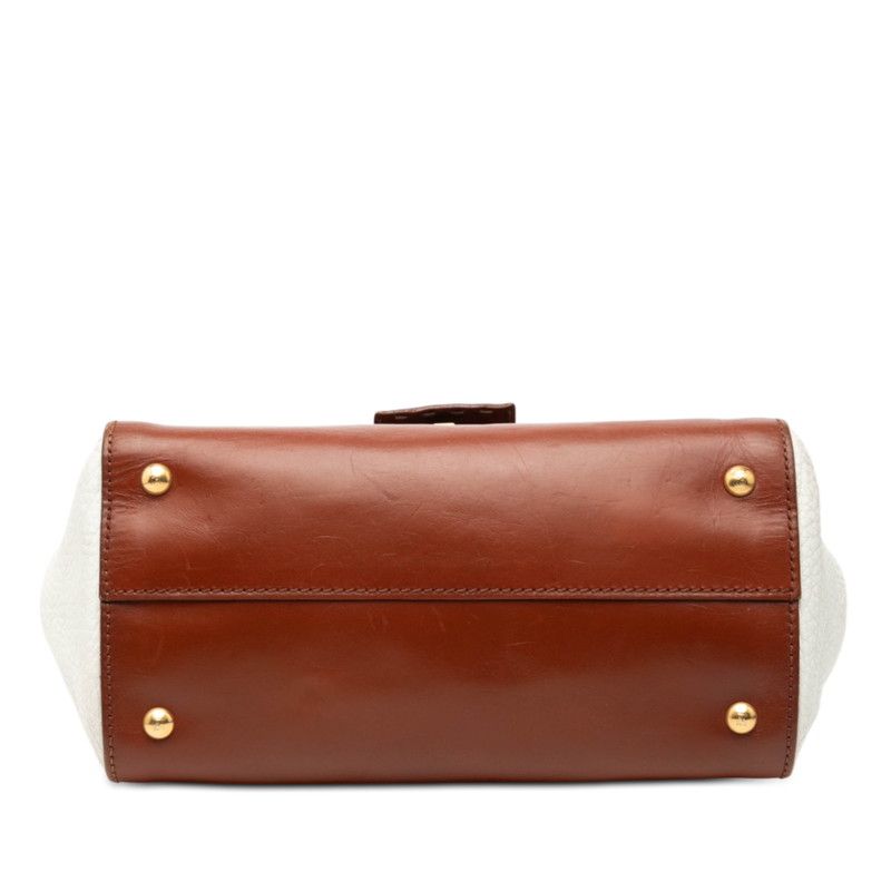 フェンディ ペカン シルヴァーナ 8BN234 ブラウン ホワイト レザー