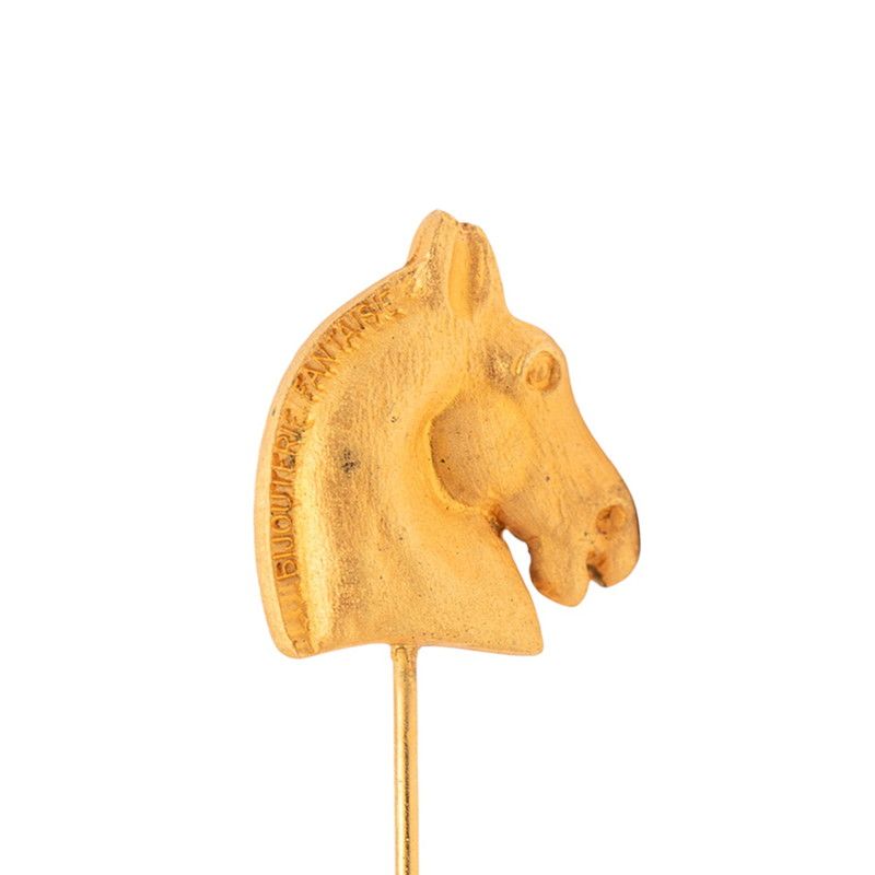 エルメス ホースヘッド 馬 ゴールド メッキ レディース HERMES【1