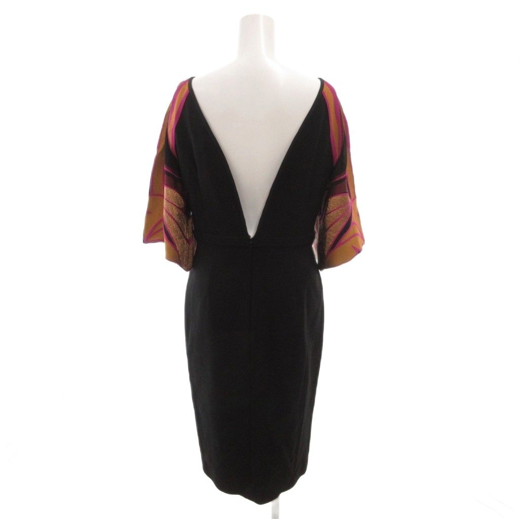 グッチ GUCCI ワンピース ドレス 五分袖 バックオープン シアー切替