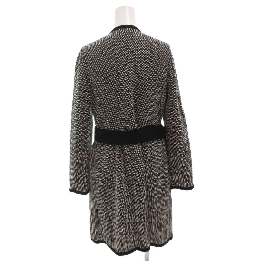 エポカ EPOCA ニットコート ノーカラー ダブル ツイード調 ベルト