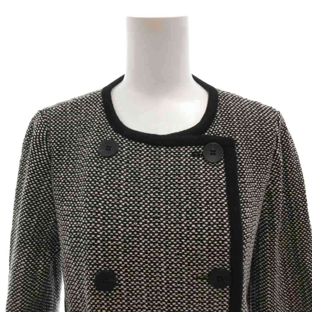 エポカ EPOCA ニットコート ノーカラー ダブル ツイード調 ベルト