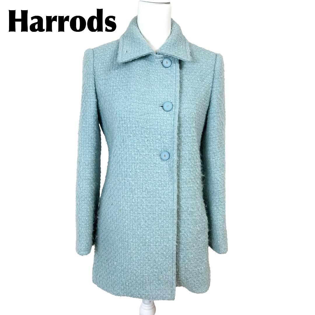 Harrods ハロッズ ウールショートコート 日本製 2 パステルブルー