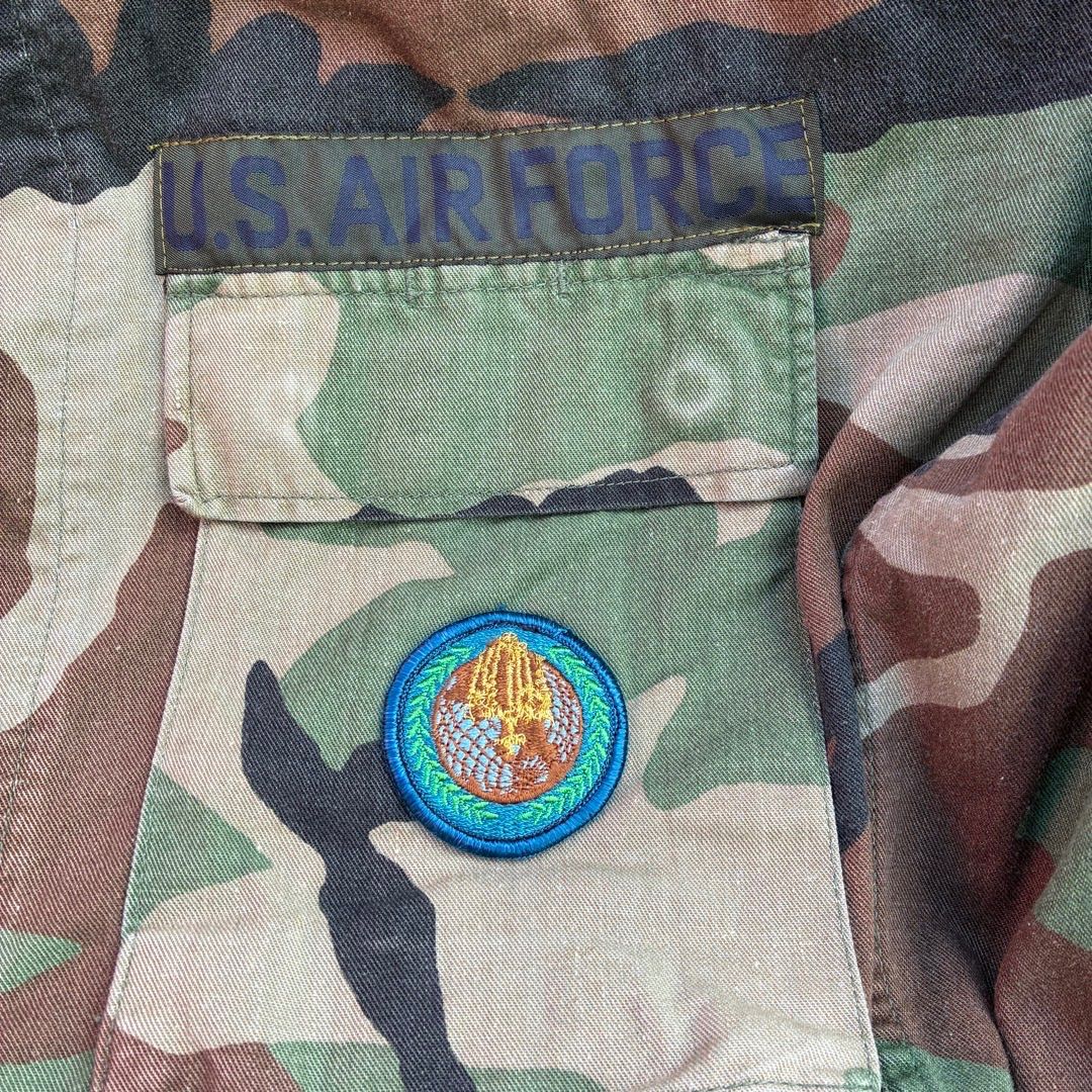 USA製 86年 米軍実物 BDUジャケット M-R フルパッチ ウッドランド 迷彩 