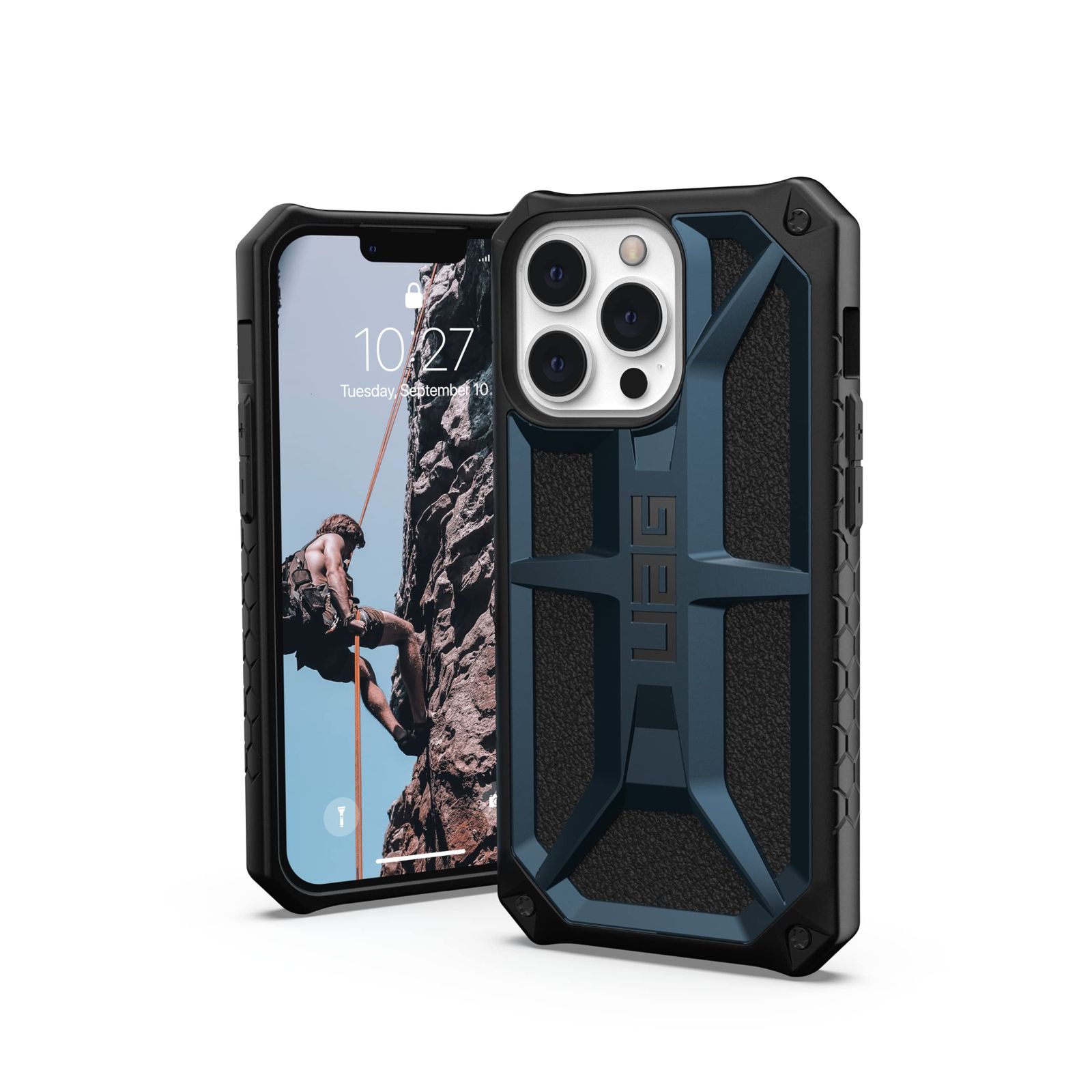 URBAN ARMOR GEAR UAG iPhone 13 Pro用 ケース ブルー マガモ 頑丈 軽量 スリム 耐衝撃 プレミアム モナーク保護カバー [6.1インチ画面] 