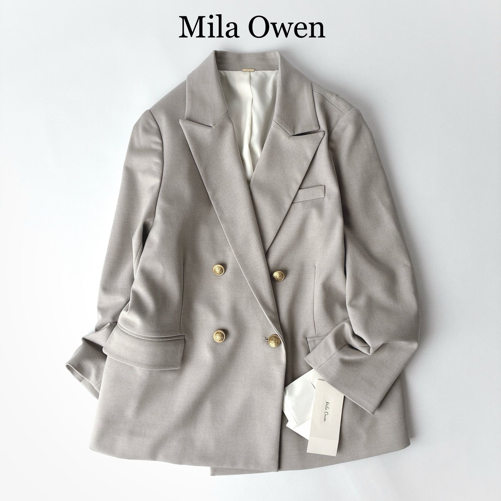 ミラオーウェン 金釦ダブルブレザーオーバージャケット グレー　サイズ1 Mila Owen（ミラオーウェン）の「金釦ダブルブレザーオーバー