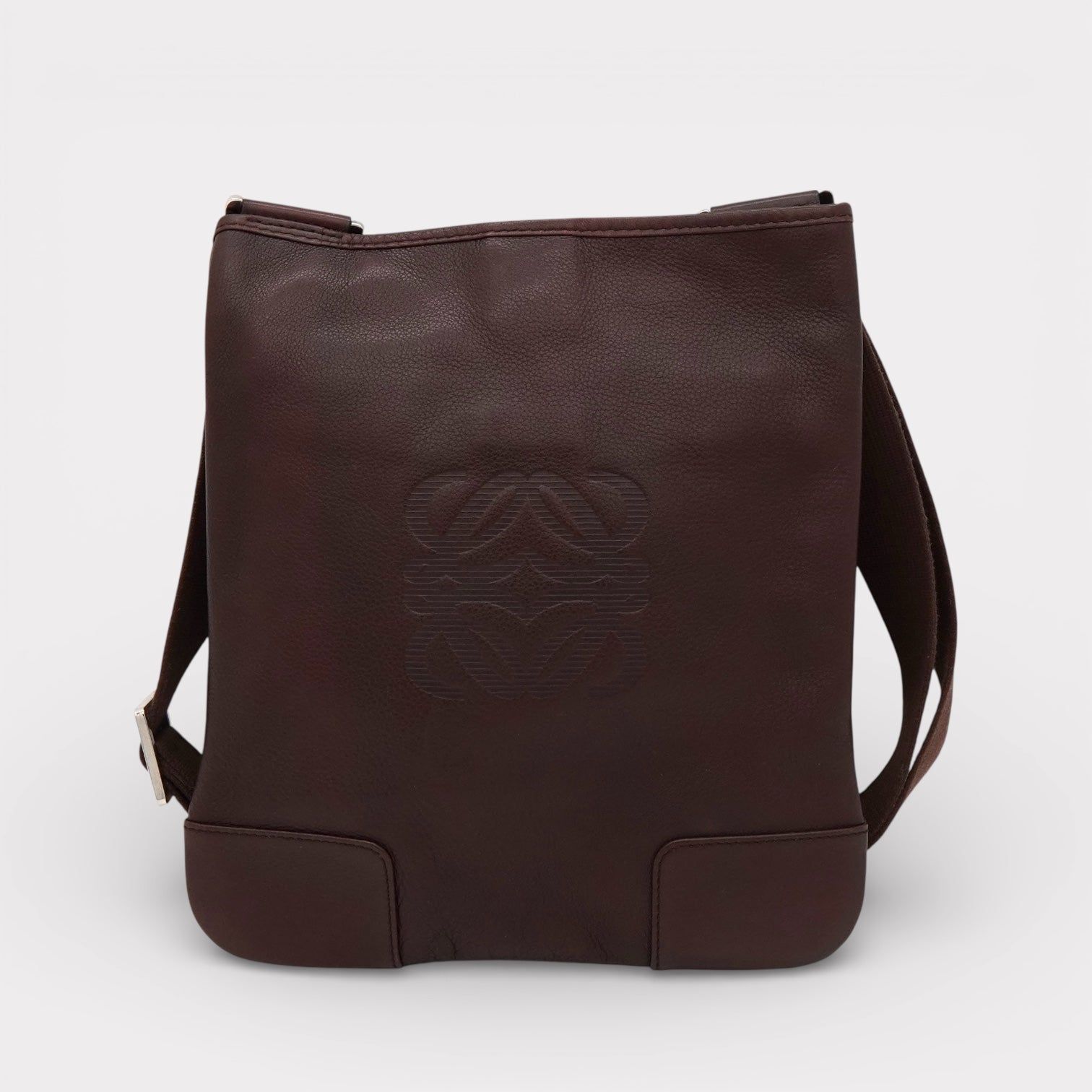 アナグラム レザー ロエベ ショルダーバッグ LOEWE ブラウン カーキ 