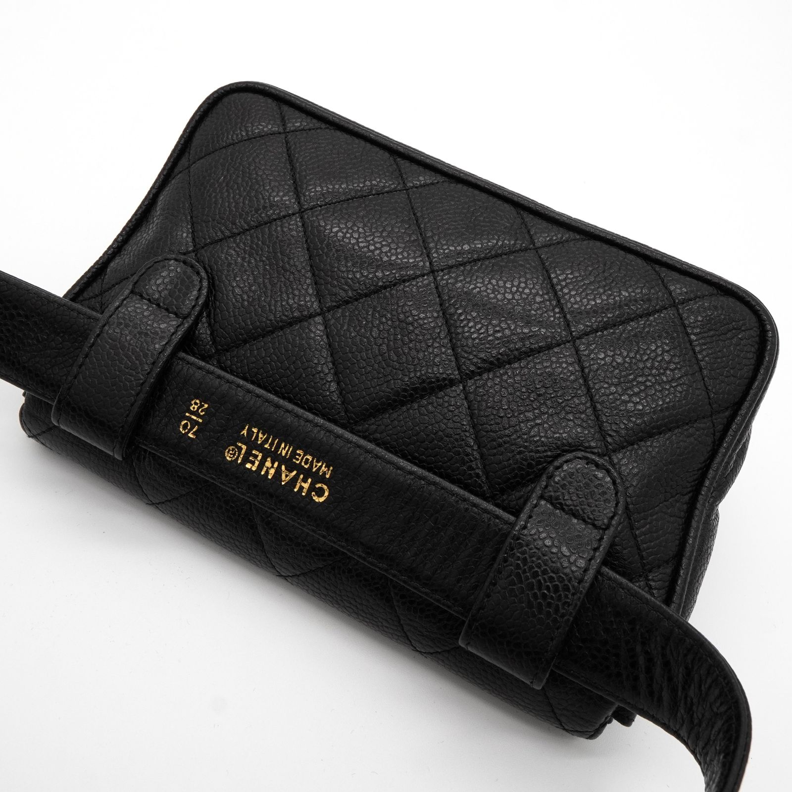 シャネル ココマーク ターンロック キャビアスキン ウエストポーチ