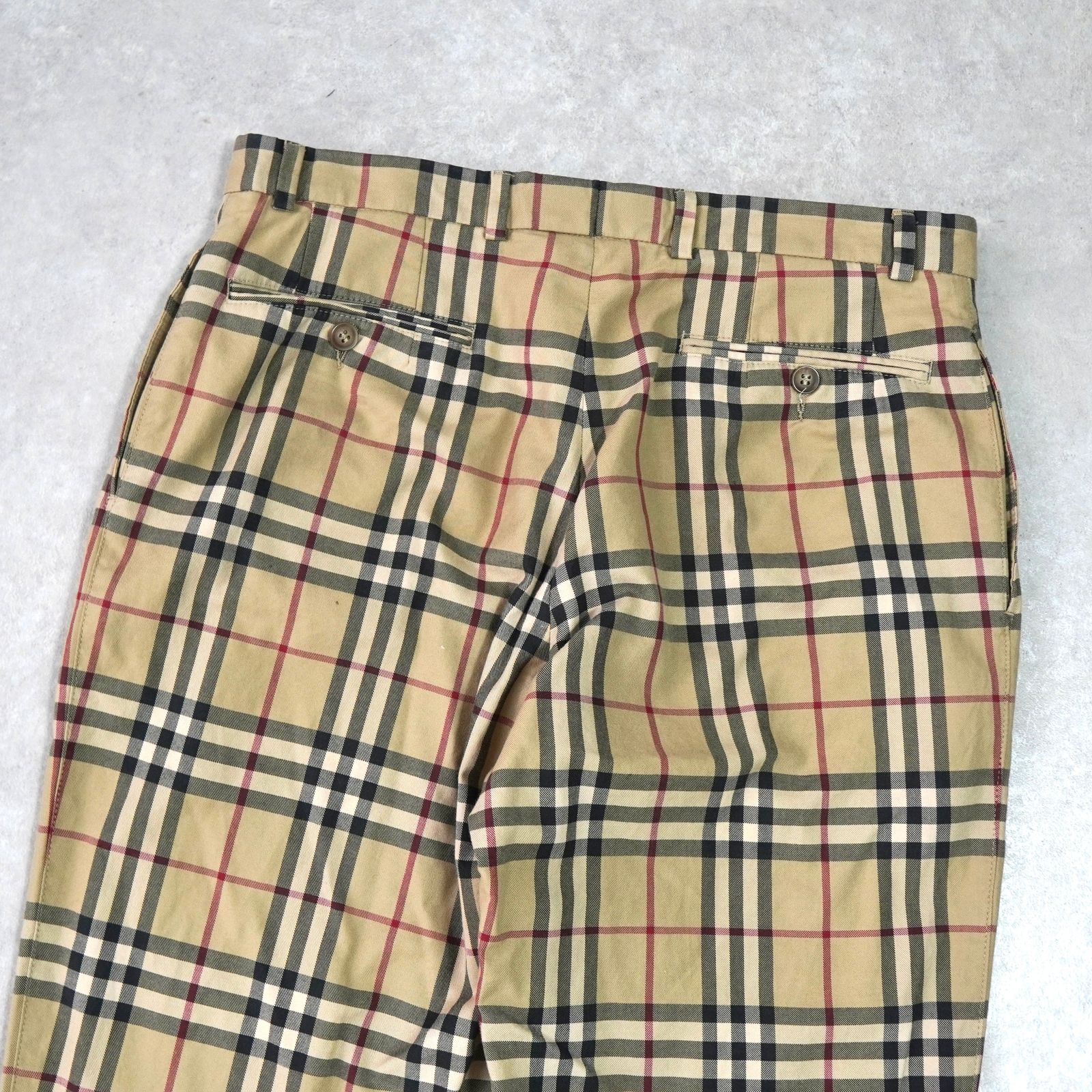 バーバリー ノバチェック スラックス ベージュ メンズ - メルカリ