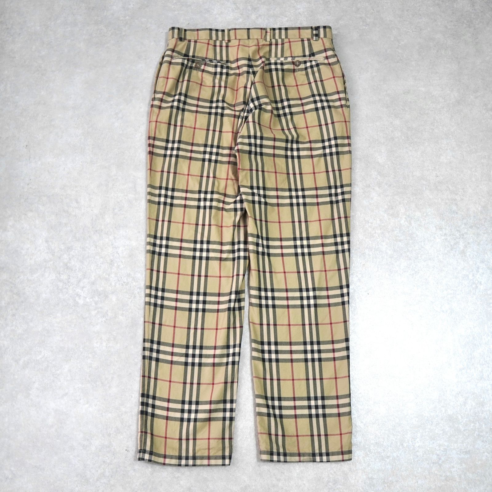 バーバリー ノバチェック スラックス ベージュ メンズ - メルカリ