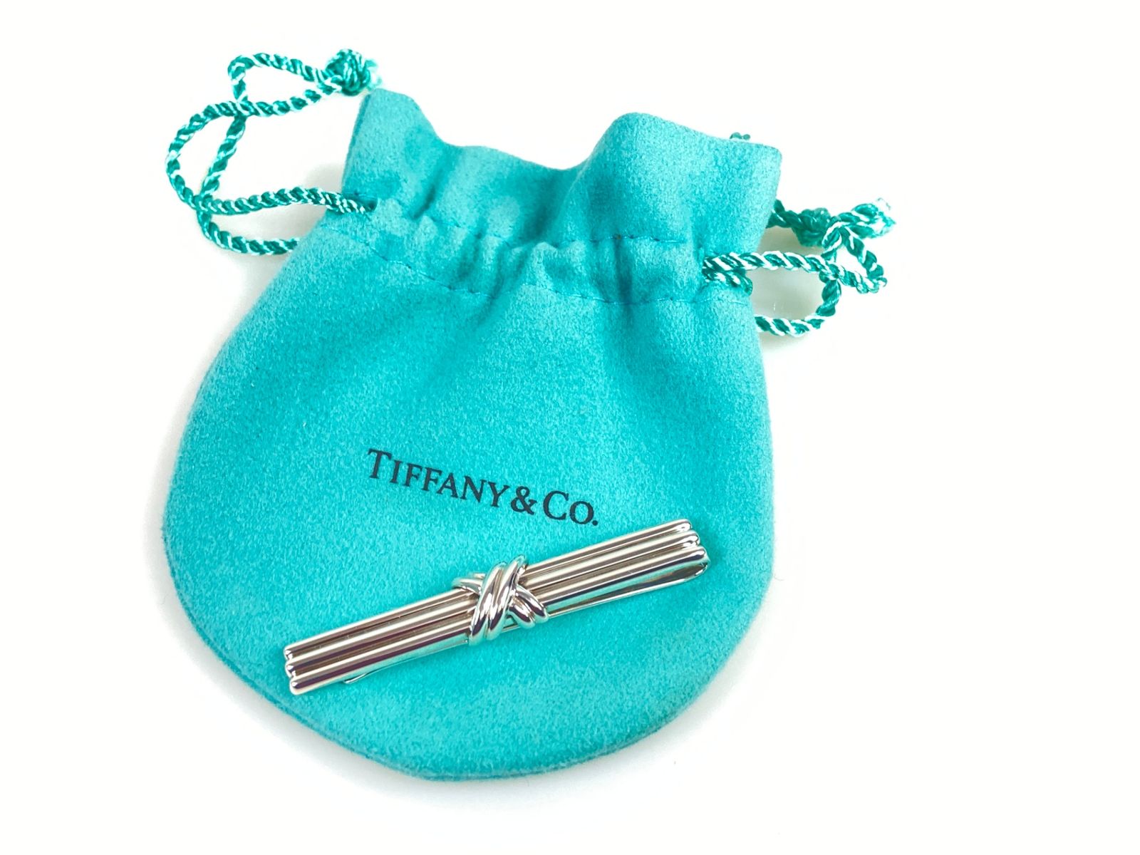 美品 ティファニー TIFFANY シグネチャー ネクタイピン 保存袋付き