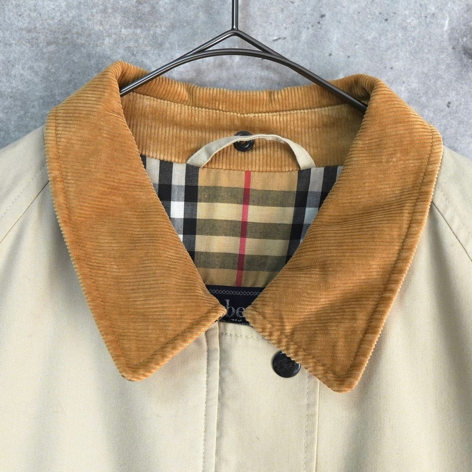 バーバリー ヴィンテージ ノバチェック裏地 コーデュロイ襟