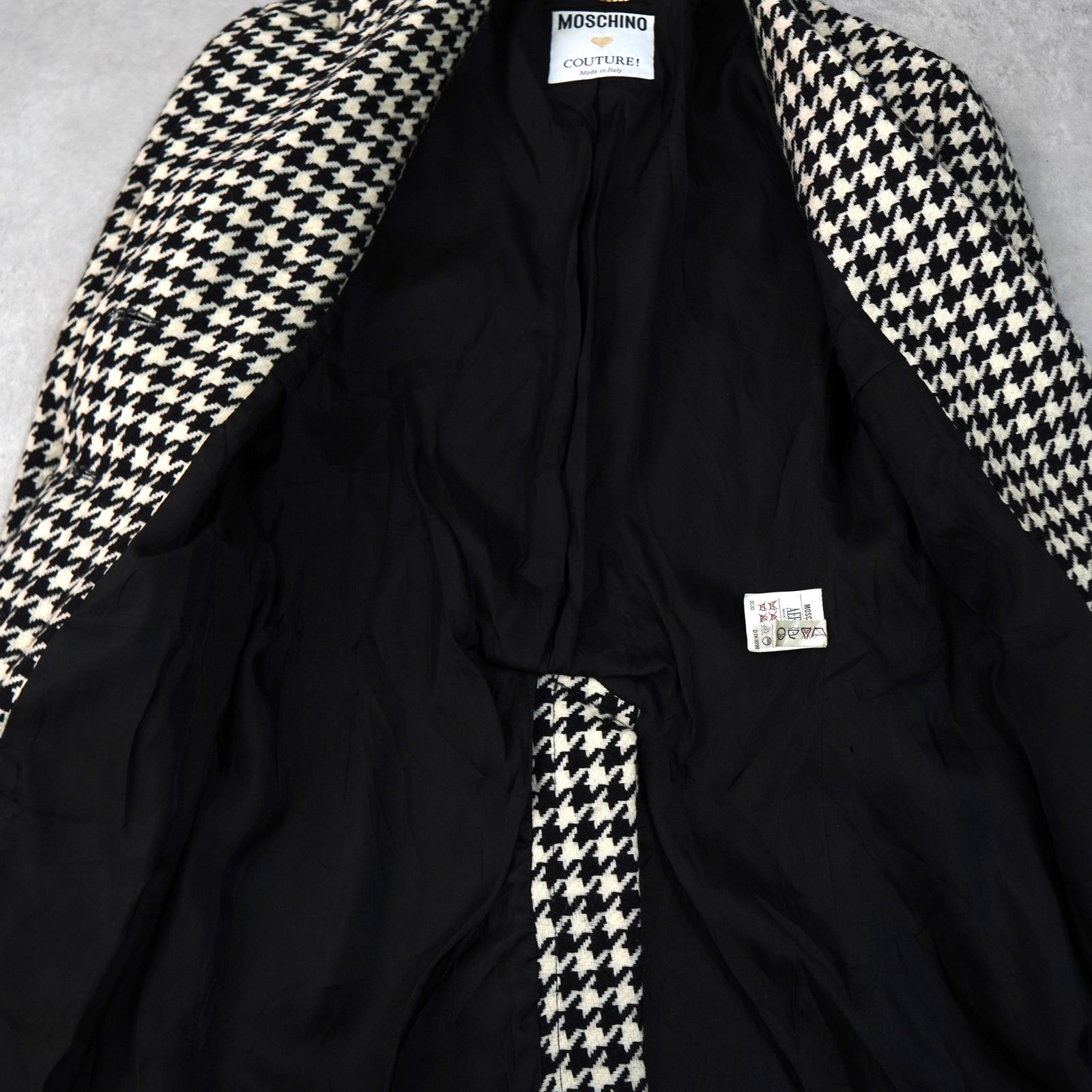 モスキーノ 千鳥格子柄 シングル ウール テーラードジャケット