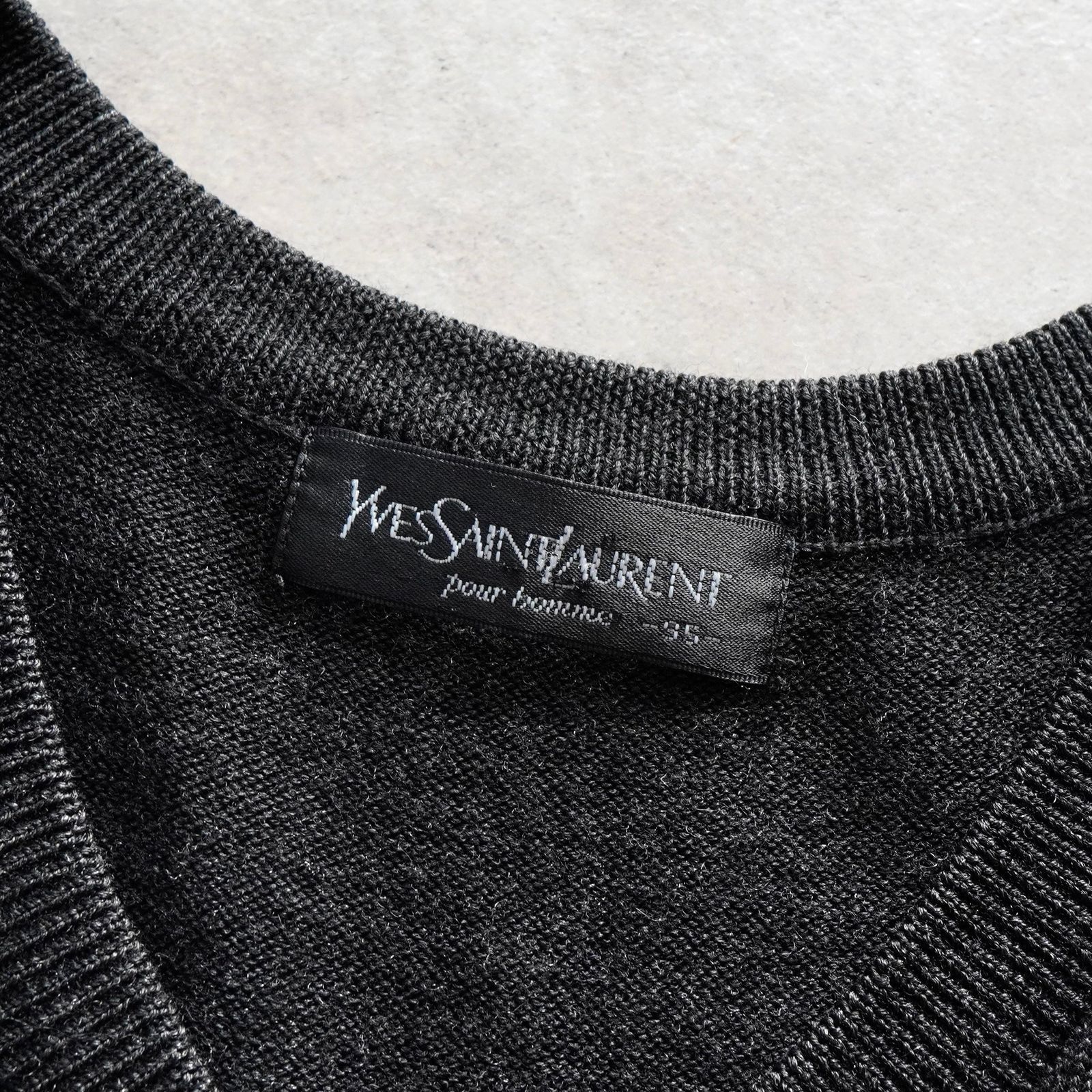 イヴ サンローラン 1990's ヴィンテージ YSLロゴ アーガイル柄 ウール