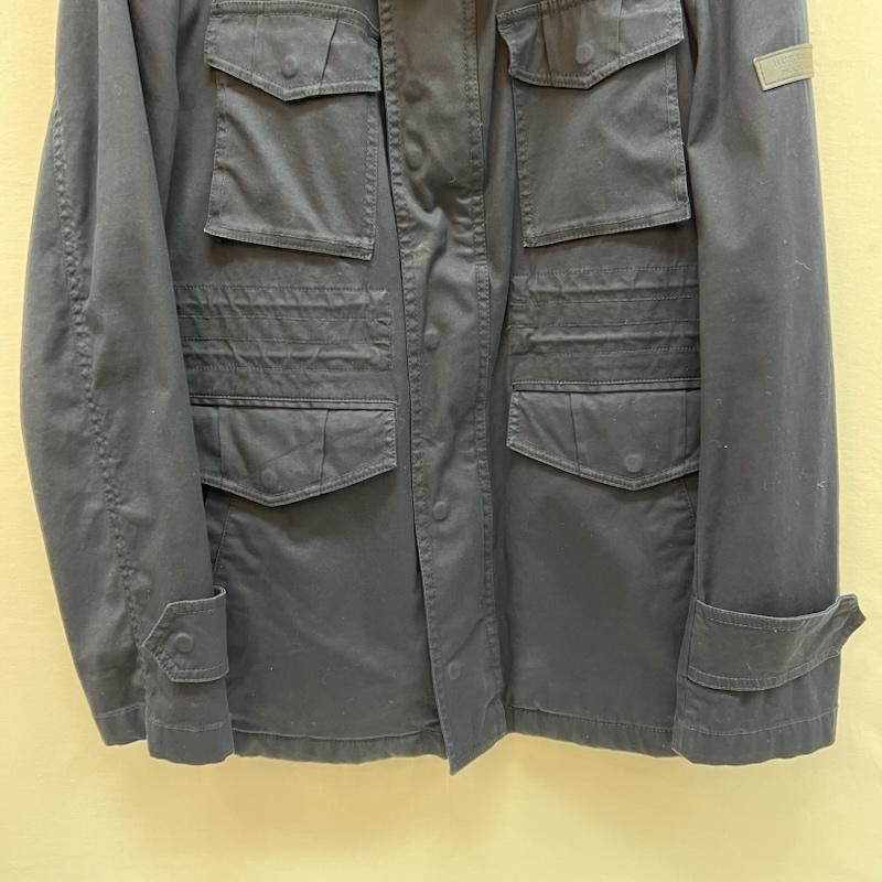 バーバリーブラックレーベル M-65 ミリタリージャケット ロゴ レザー