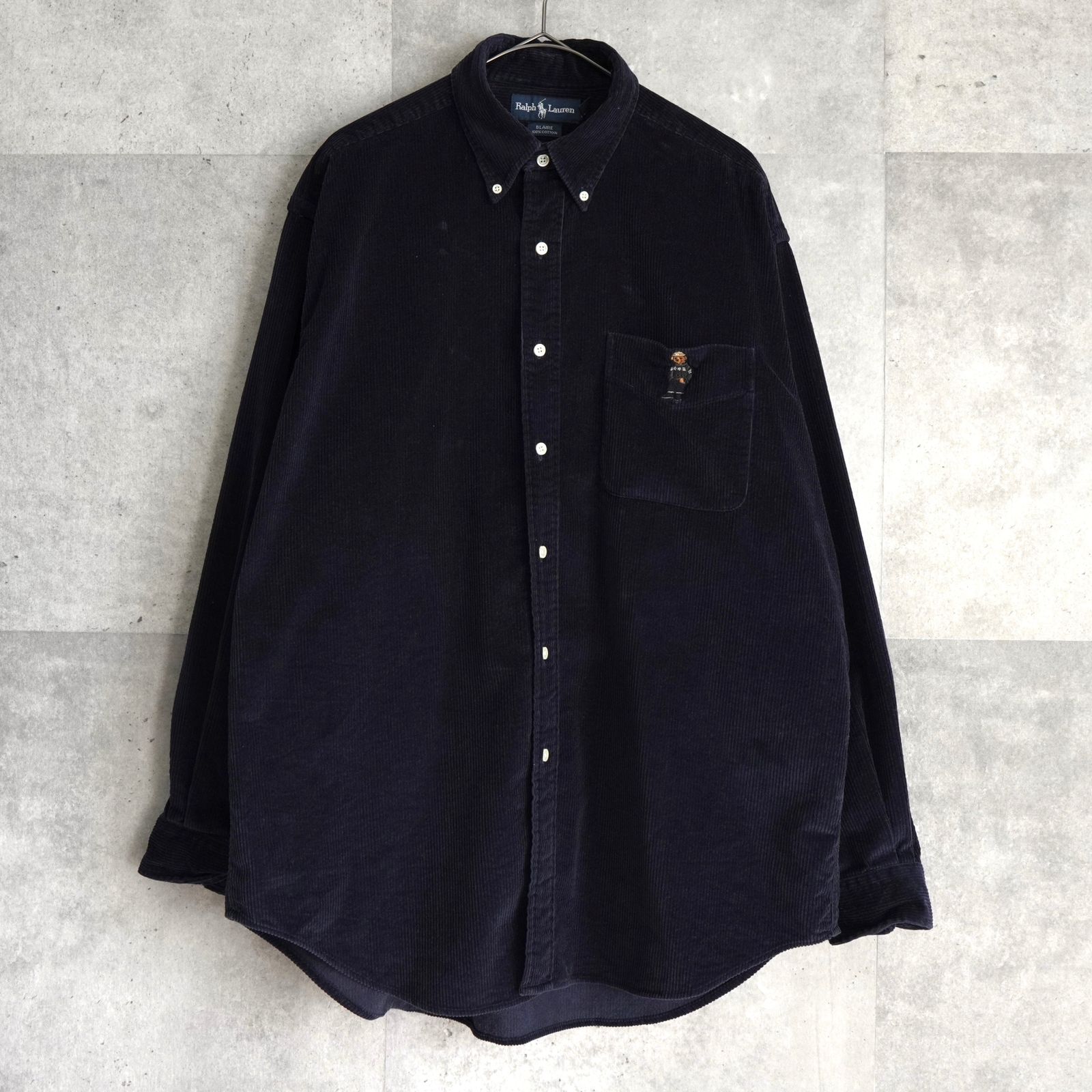 ポロ ラルフローレン ポロベア刺繍 コーデュロイシャツ ダークネイビー