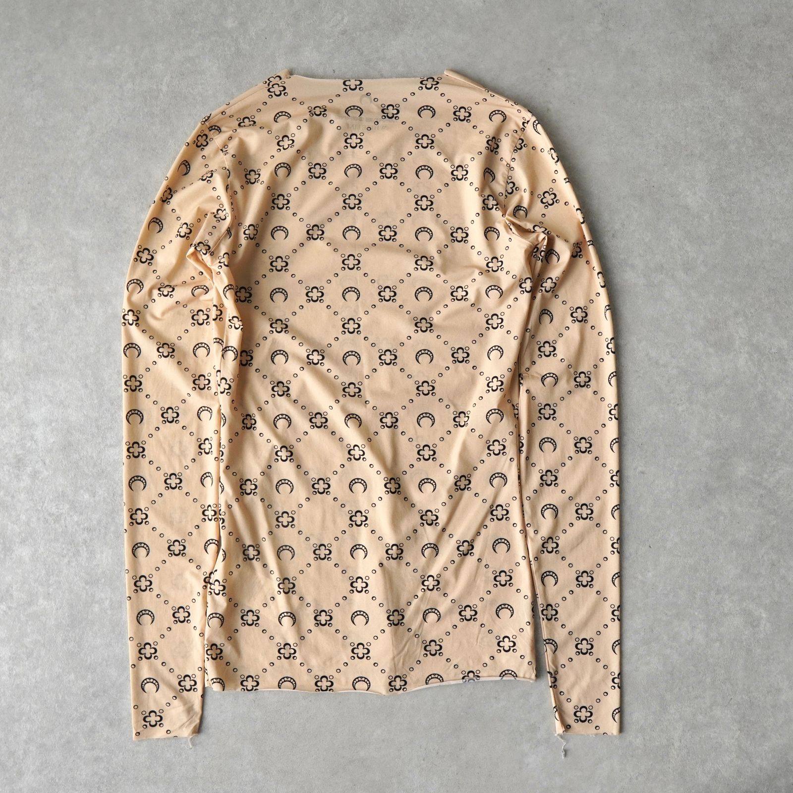 マリーンセル セカンドスキン トップス 総柄 ロンT ベージュ