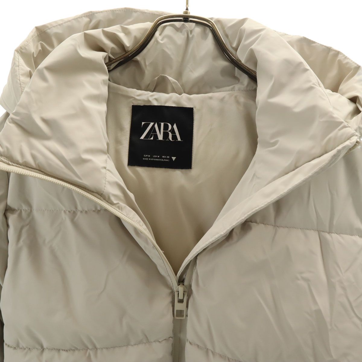 ZARA ザラ 中綿ジャケット M グレージュ レディース 古着 - メルカリ