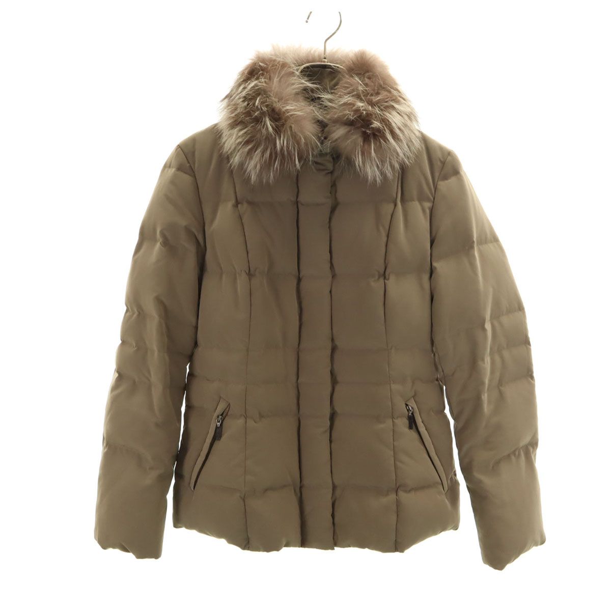 ICB アイシービー　ファー付　ダウンコート　フォックスファー　ベージュ系 zoee_g1c01