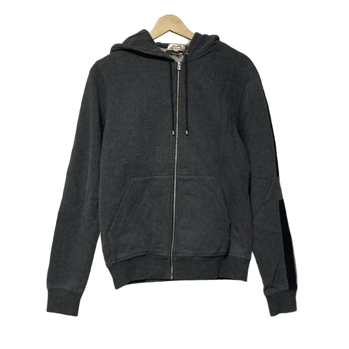HERMES(エルメス) パーカー サイズXS メンズ - ダークグレー×黒 長袖