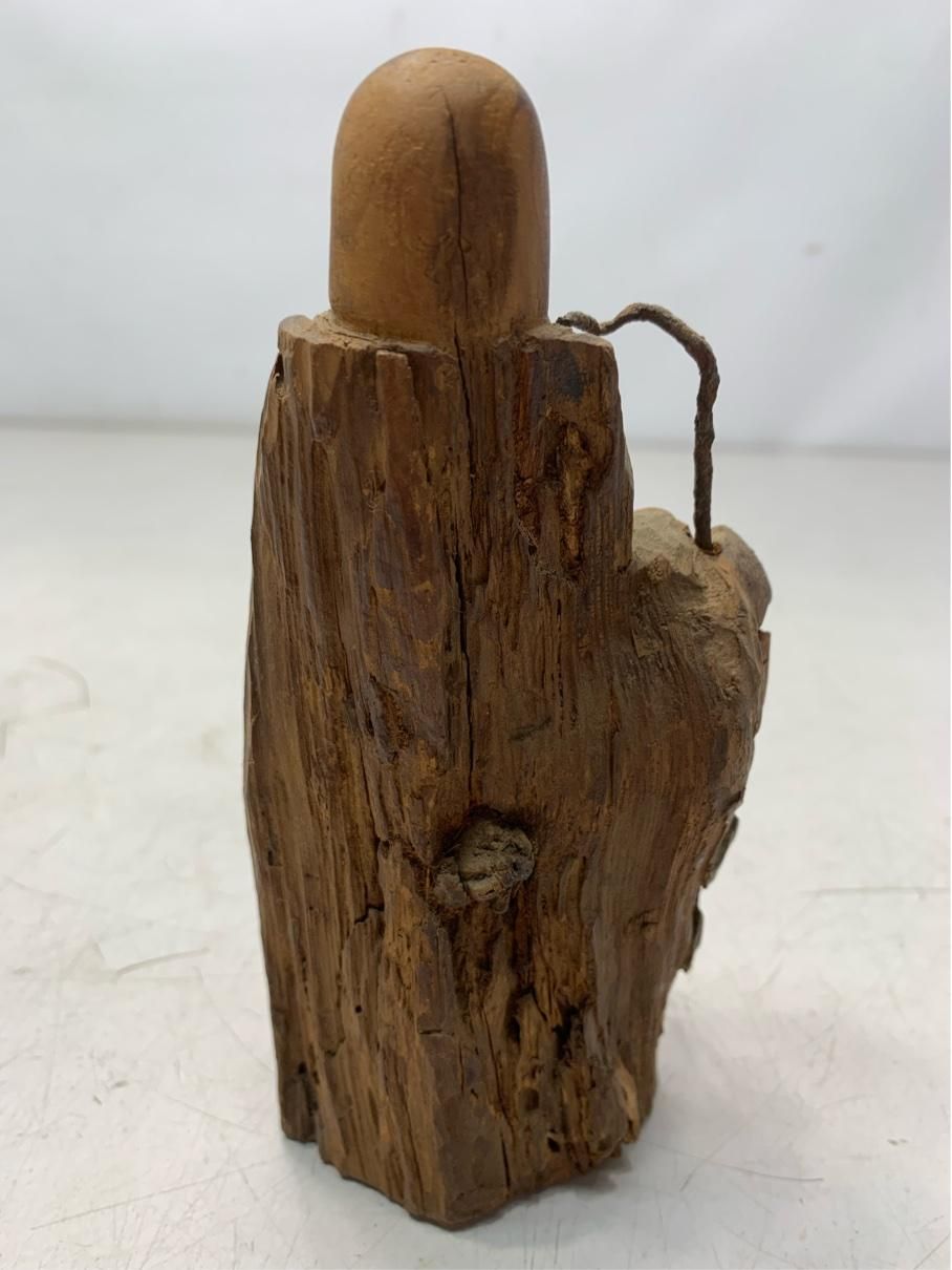 貴重 根彫 寿老人 七福神 人物像 木彫り 骨董 流木アート 仏教美術