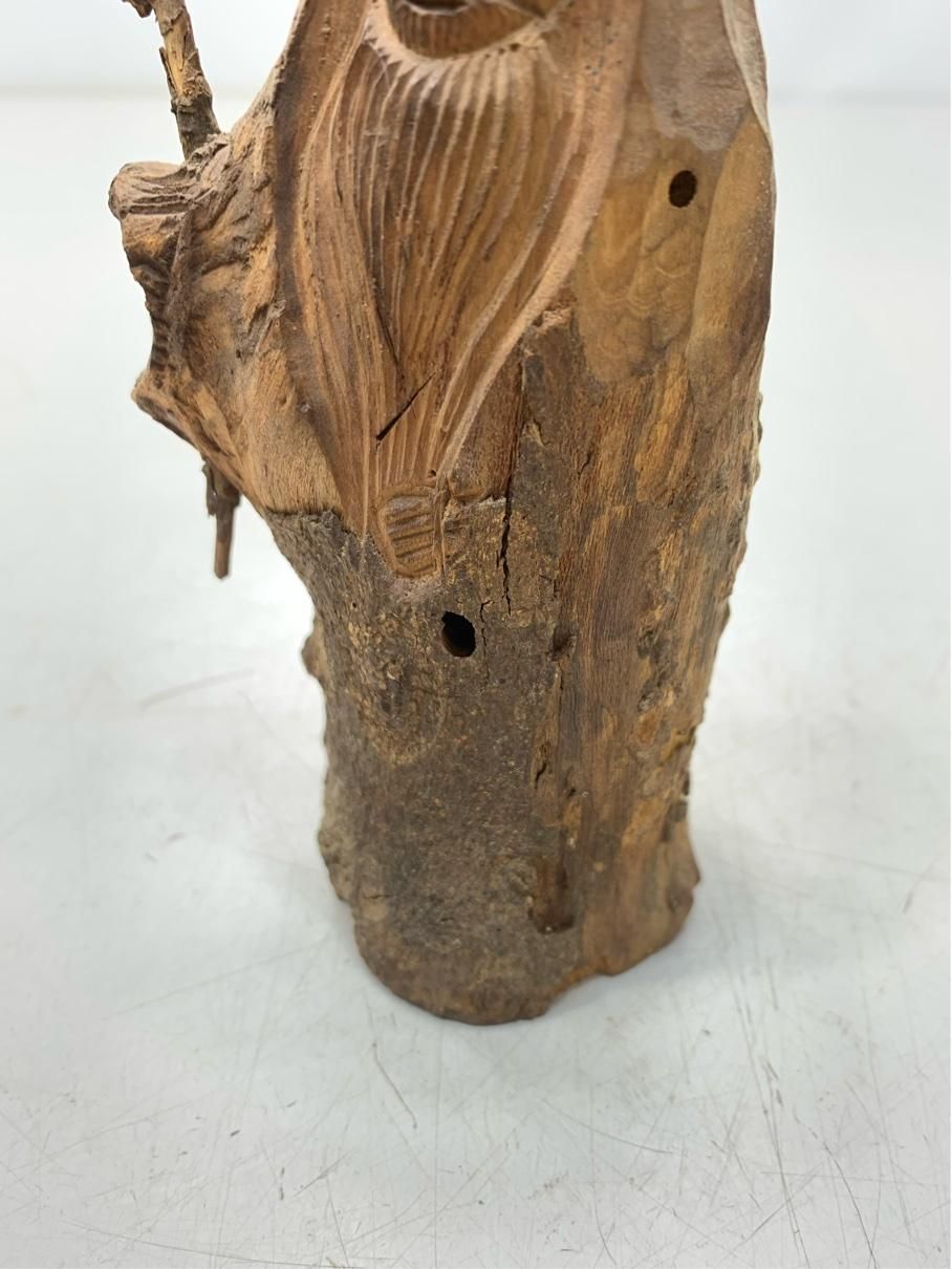 貴重 根彫 寿老人 七福神 人物像 木彫り 骨董 流木アート 仏教美術