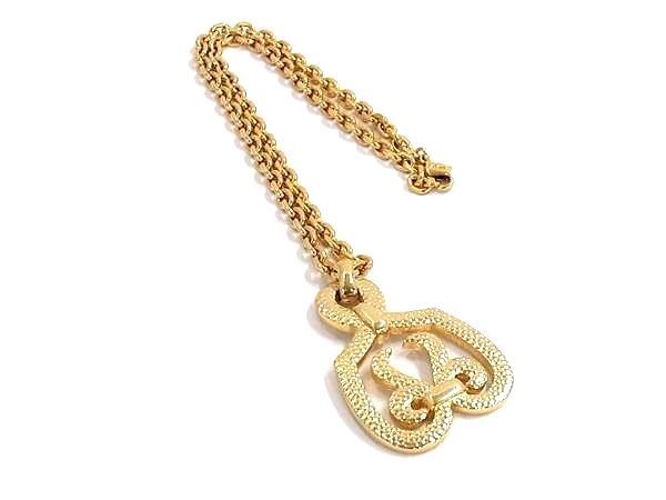 ✨️美品 Dior ディオール ネックレス リボン CD ロゴ 金 ゴールド ディオール DIOR CD リボンネックレス