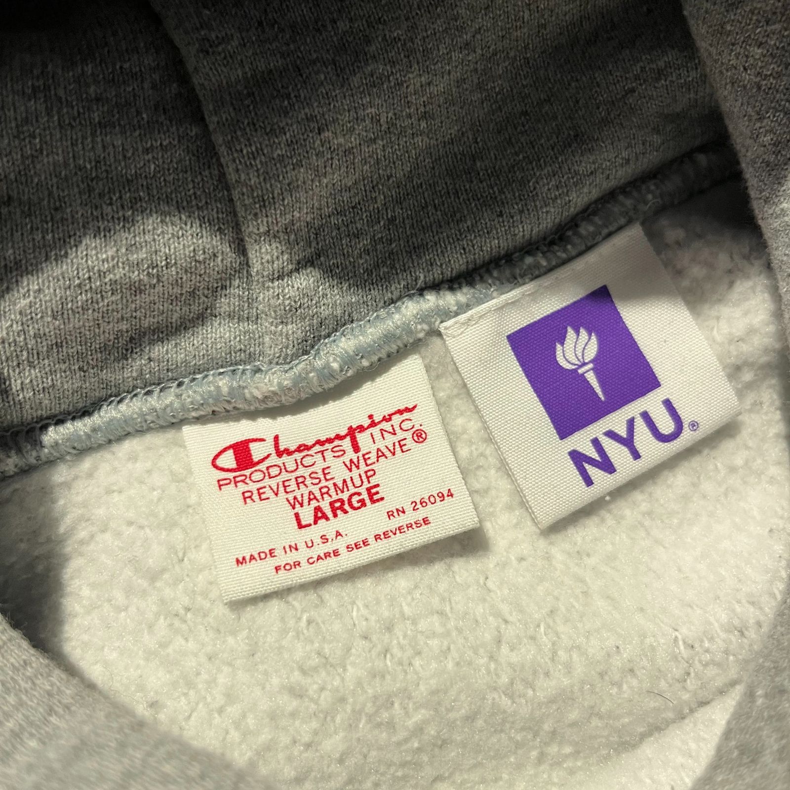 Champion REVERSE WEAVE HOODED SWEATSHIRT L USA製 ニューヨーク大学