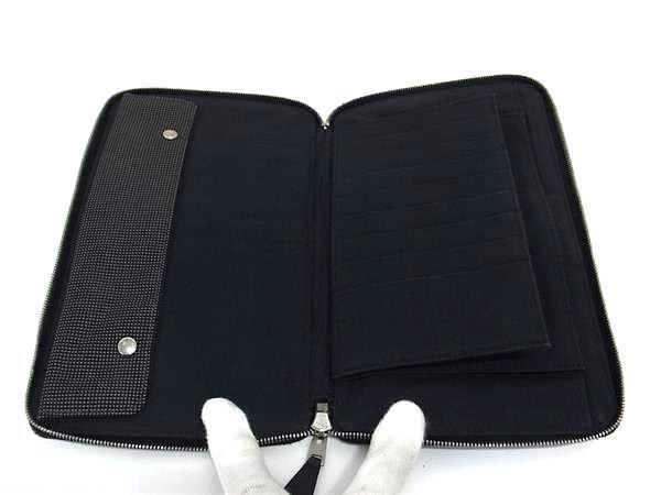 HERMES エルメス 財布 エールライン パースGM グレー キャンバス ユニ