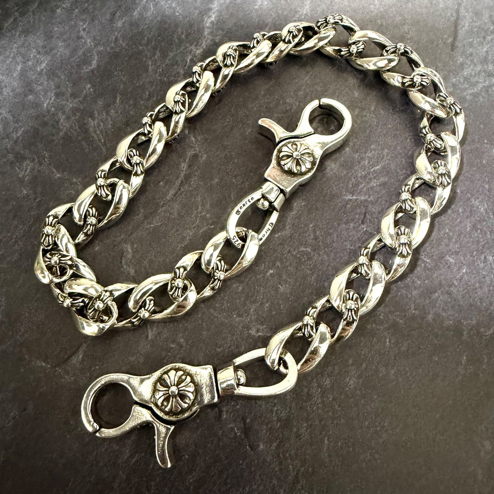 超極厚134g】ファンシーリンク ウォレットチェーン ダブルクリップ 45cm - メルカリ