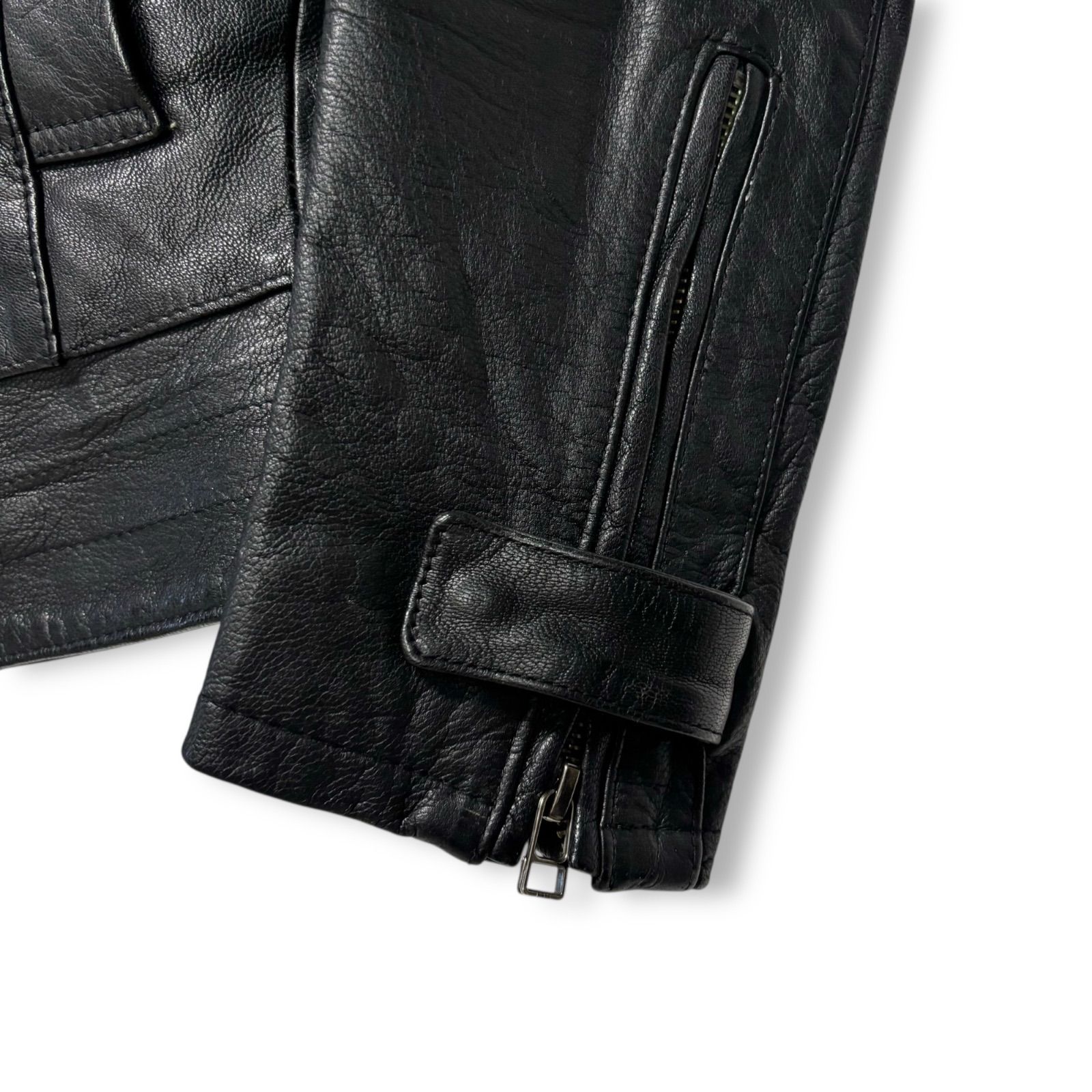 美品 CK39 Calvin Klein カルバンクライン 羊革 レザージャケット 上質