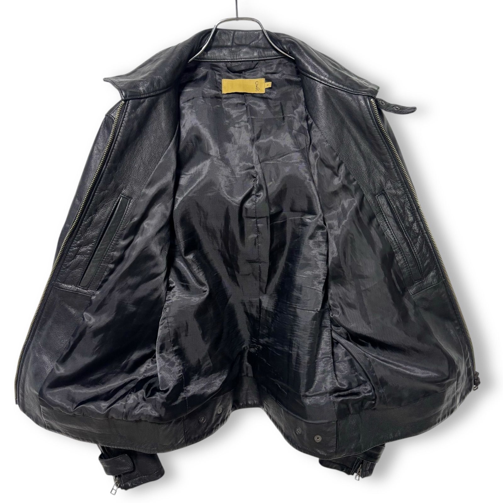 美品 CK39 Calvin Klein カルバンクライン 羊革 レザージャケット 上質