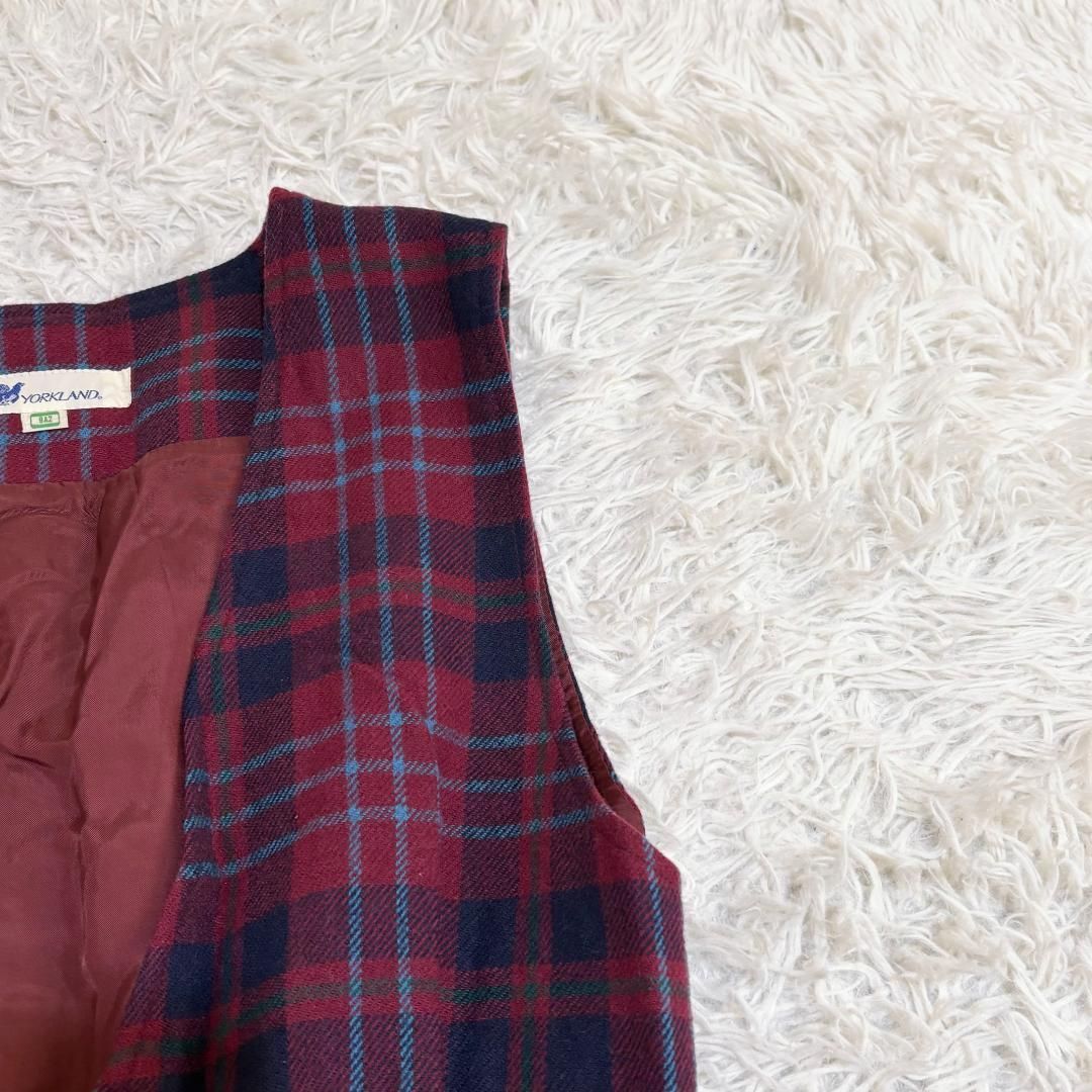 美品】YORKLAND ノースリーブロング フレアワンピース 9A2 レッド