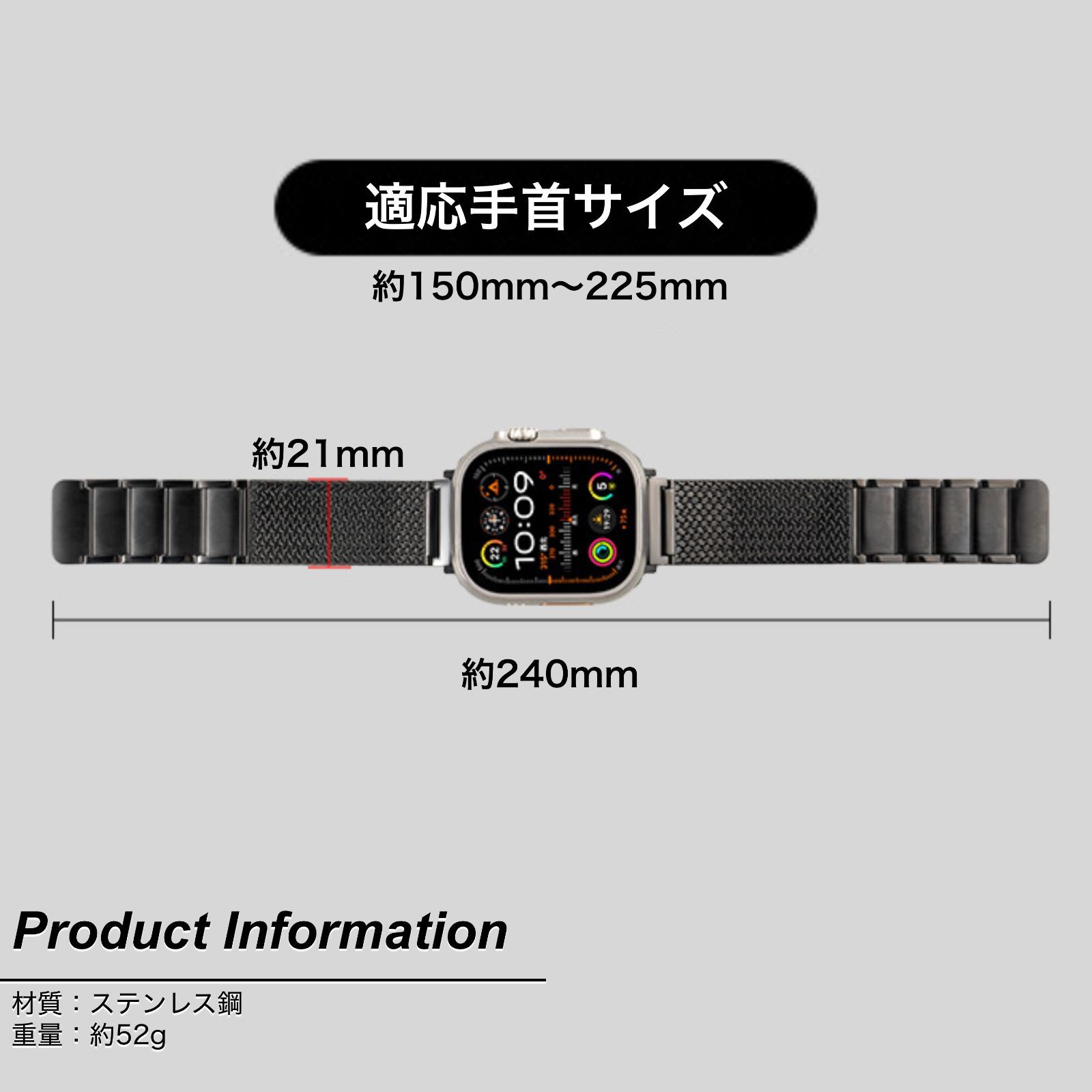 アップルウォッチ バンド ミラネーゼループ シルバー ML - メルカリ