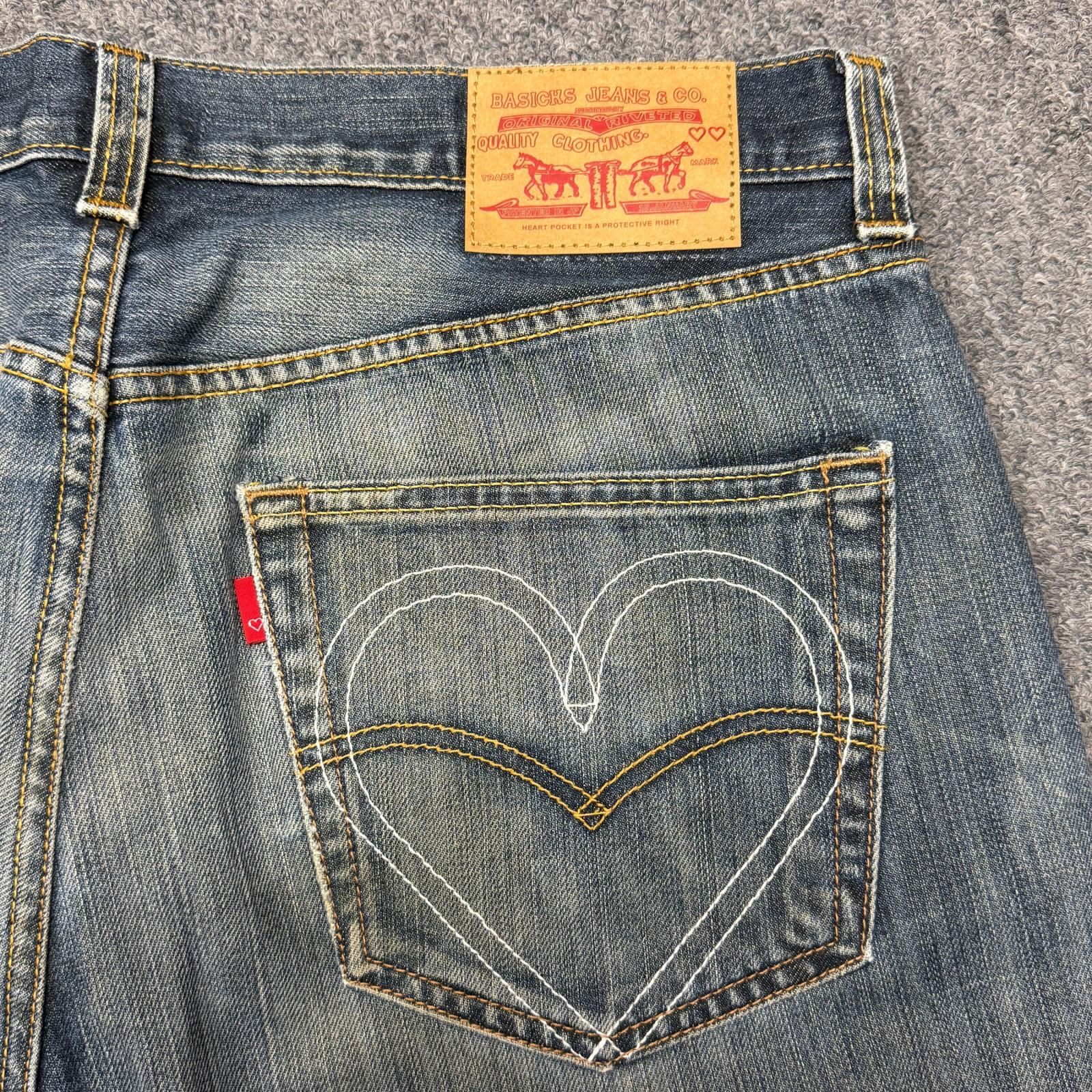 参考上代38500円 未使用 BASICKS 24AW Heart Pocket Damage Denim USED ハートポケットダメージデニムパンツ ジーンズ ベイシックス S-601LV インディゴ M （4617M） 参考上代38500円 未使用 BASICKS 24AW Heart Pocket Damage Denim USED