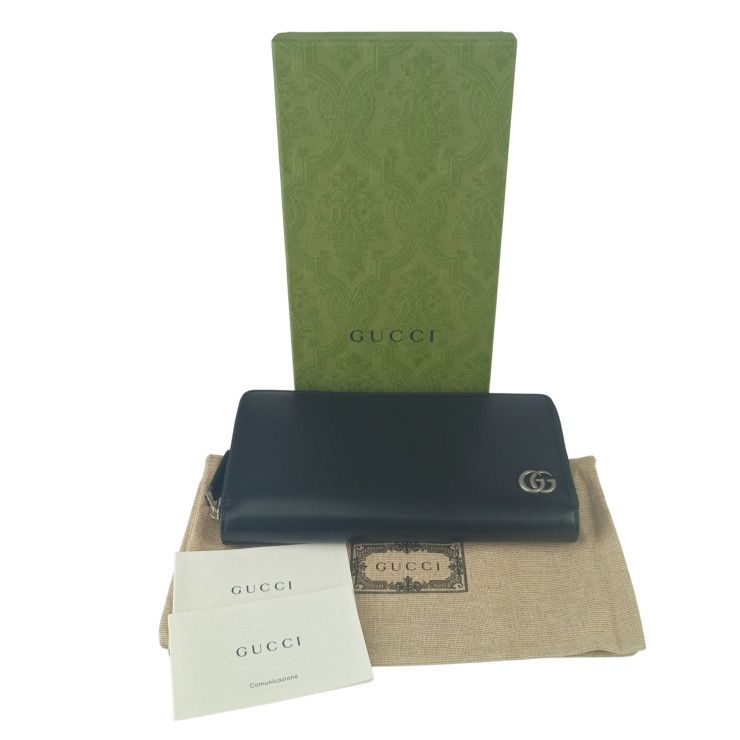 GUCCI グッチ 財布 GGマーモント 428736 ブラック レザー ユニセックス 