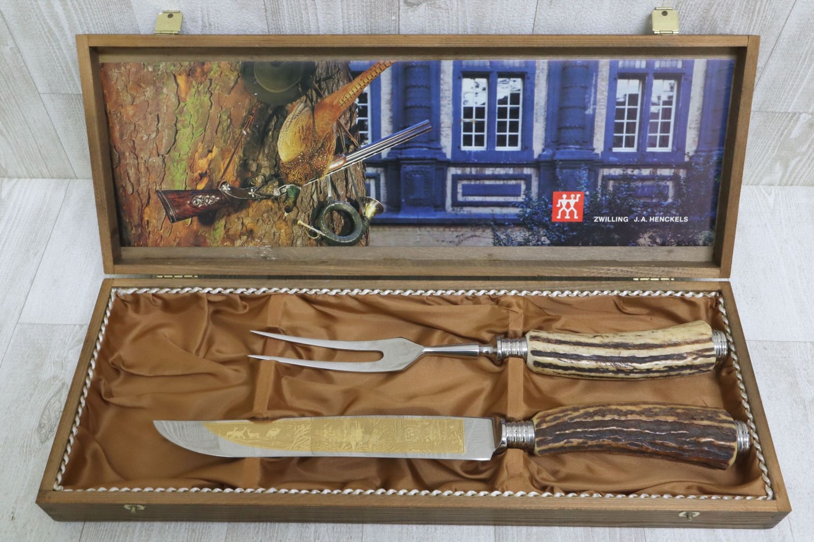 ZWILLING J.A. HENCKELS クラシック カービングナイフ フォークセット ドイツ製 木 き