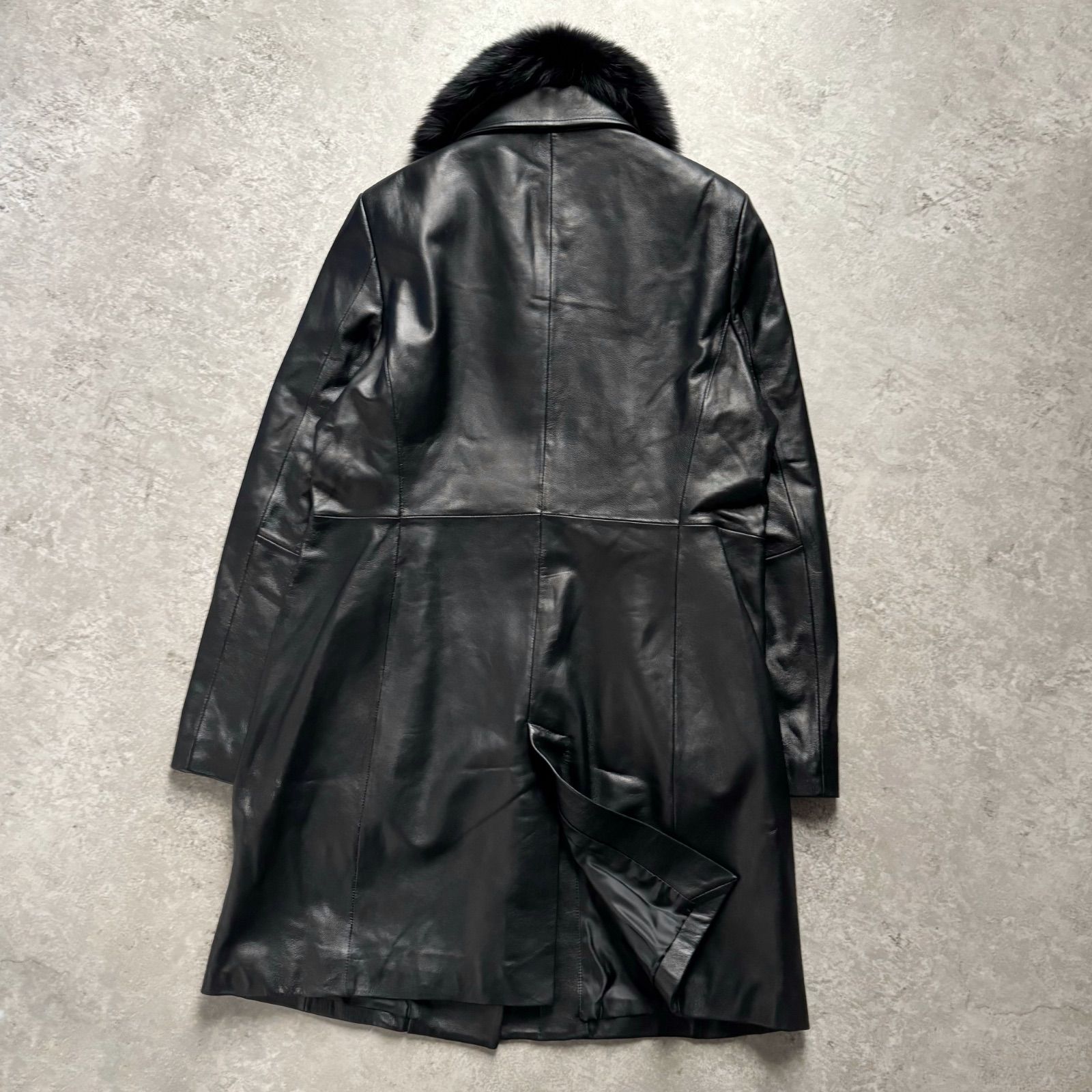 美品 LaTorre ラトーレ SAGA FOXファー付ロングレザーコート 圧倒的