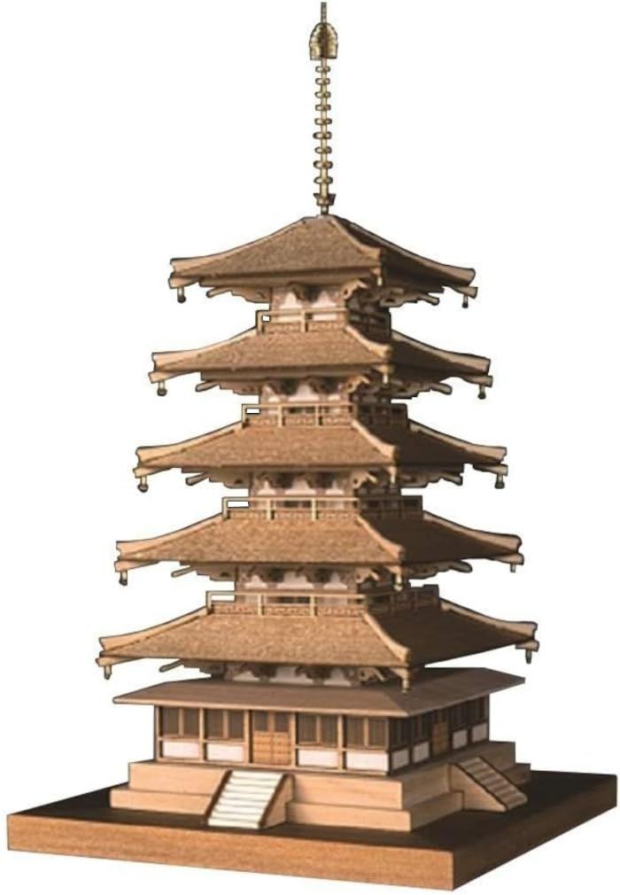 新品 ウッディジョー 1/150 法隆寺 五重の塔 木製模型 組み立てキット