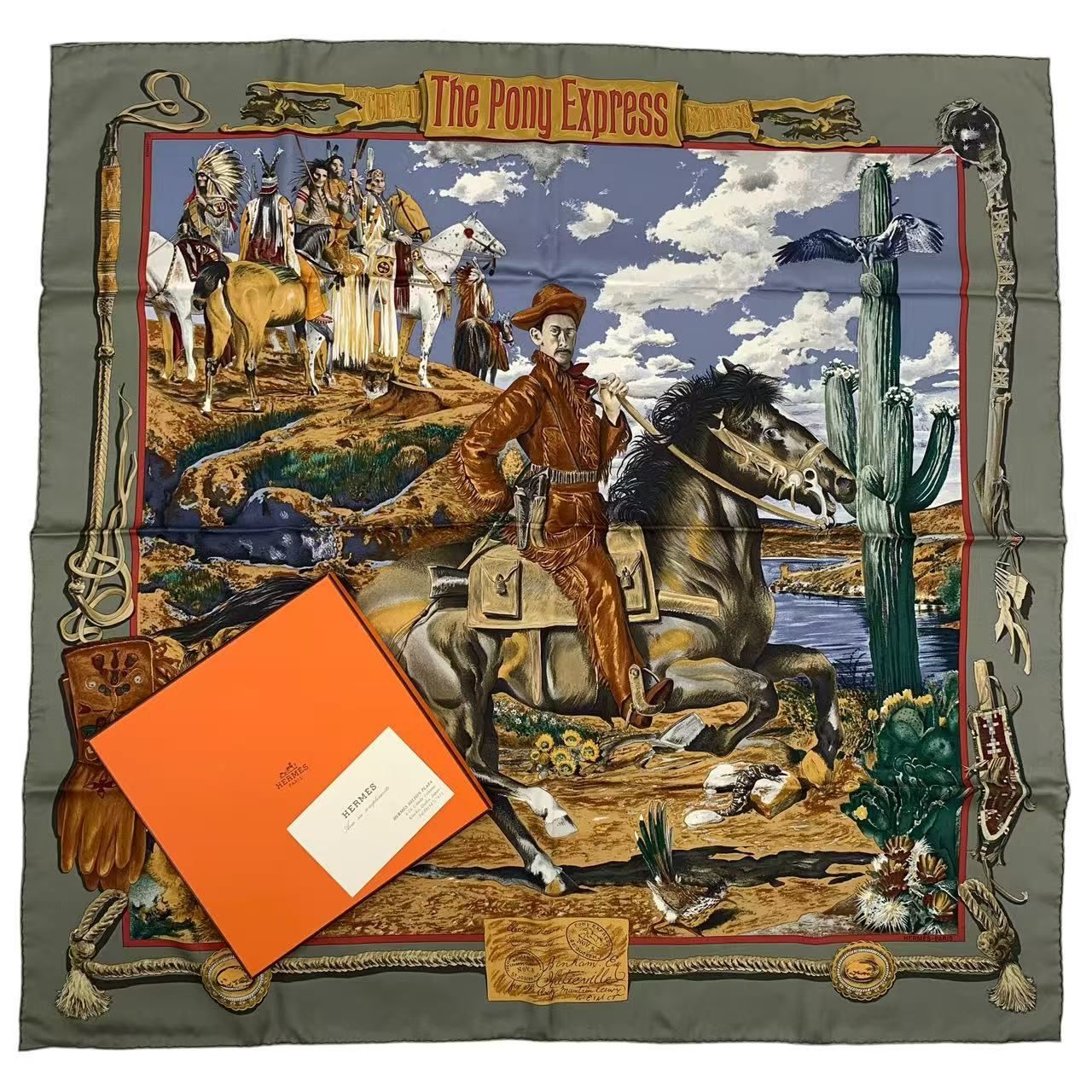 HERMES エルメス カレ90 the pony express カレジュアン HERMES エルメス カレ90 the pony express カレジュアン
