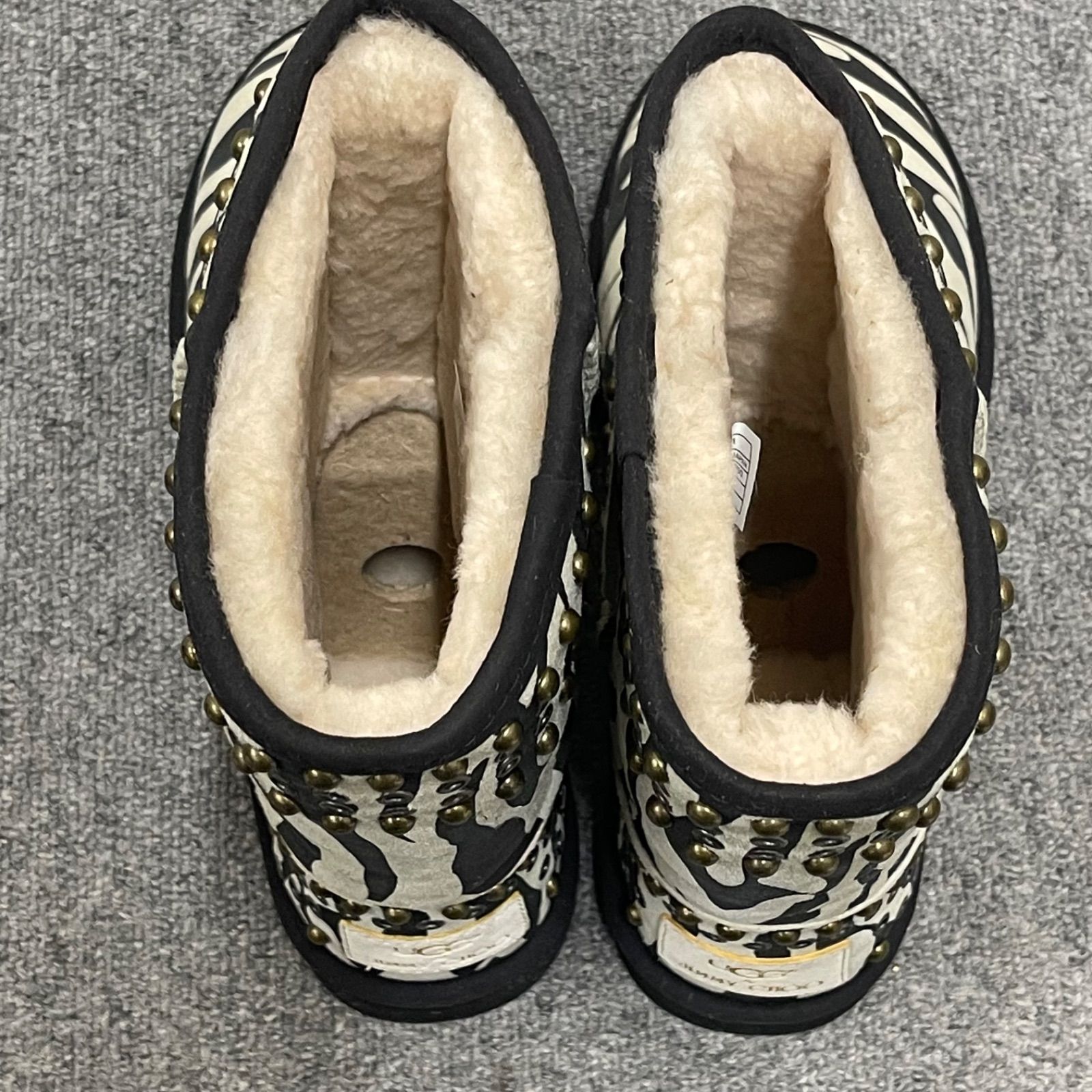 NPA】25cm UGG JIMMYCHOO コラボ ムートンブーツ ゼブラ柄 アグ ジミー
