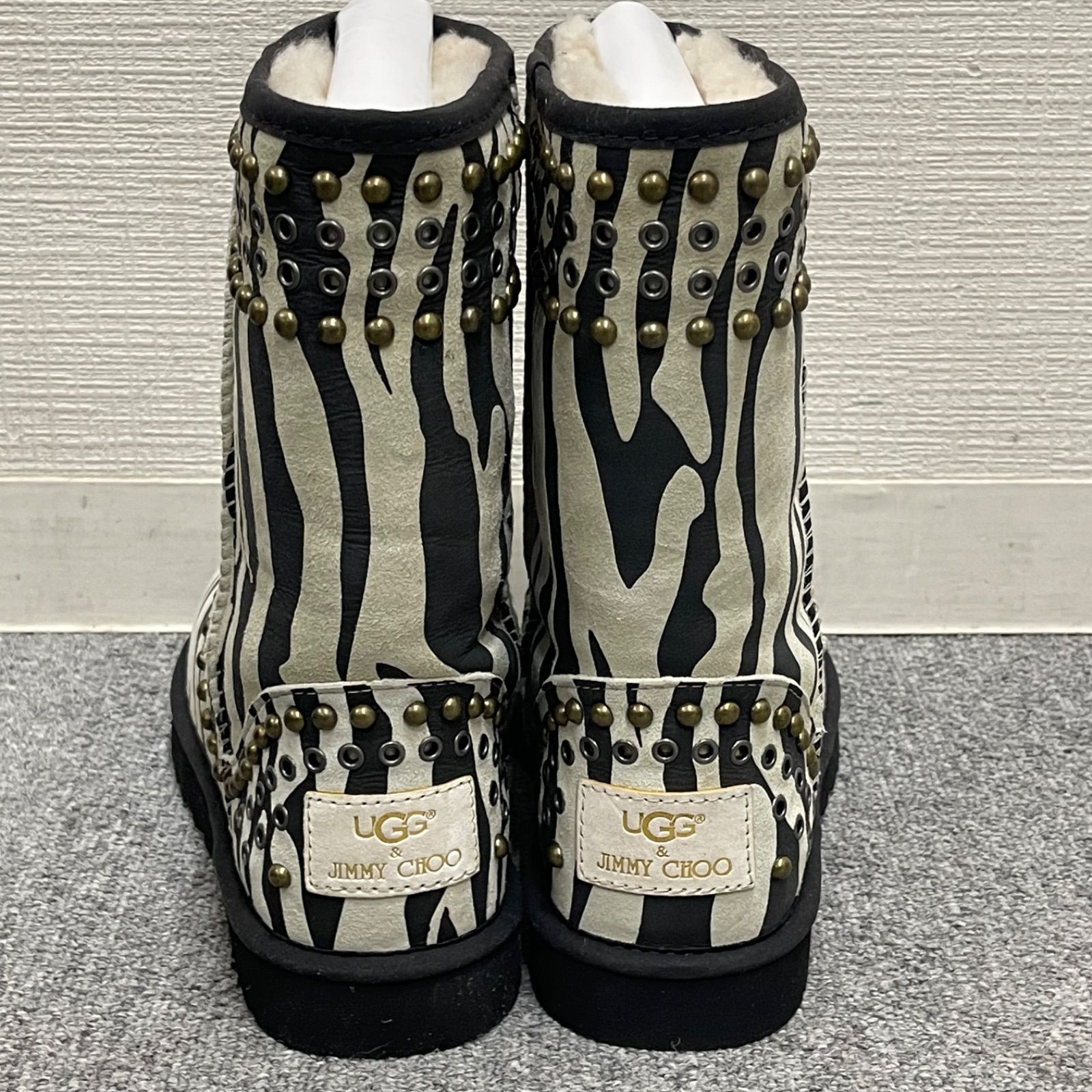 NPA】25cm UGG JIMMYCHOO コラボ ムートンブーツ ゼブラ柄 アグ ジミー
