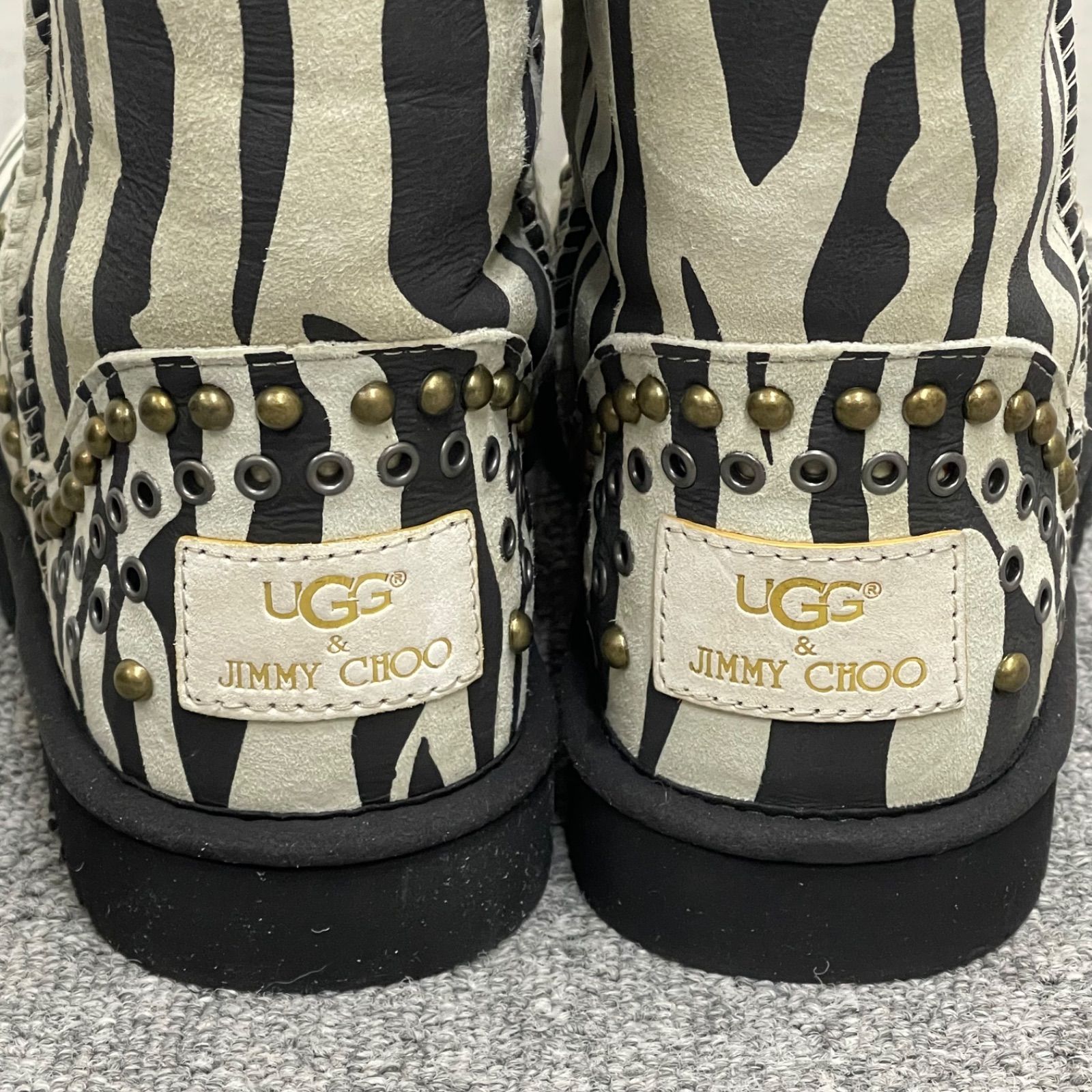 NPA】25cm UGG JIMMYCHOO コラボ ムートンブーツ ゼブラ柄 アグ ジミー