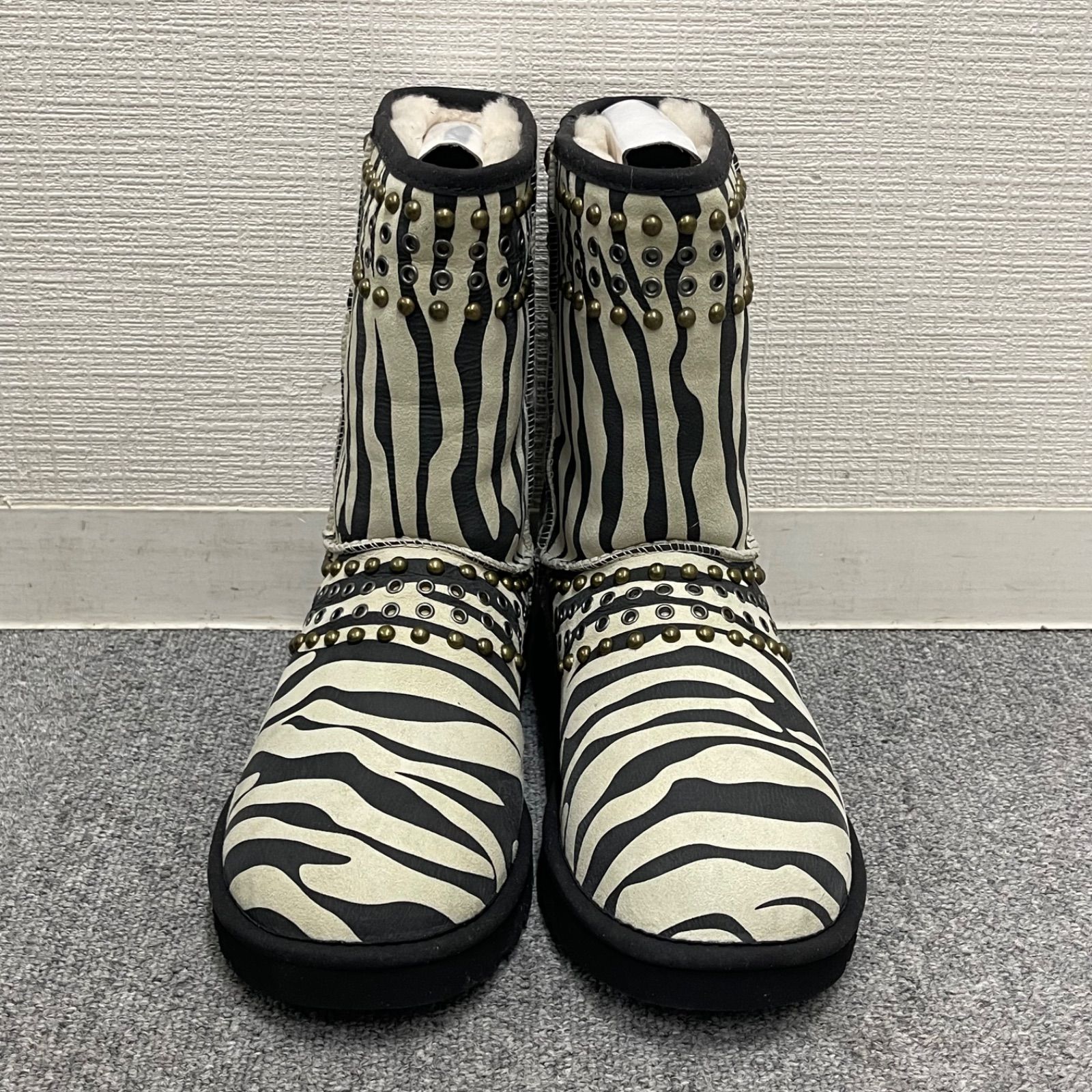 NPA】25cm UGG JIMMYCHOO コラボ ムートンブーツ ゼブラ柄 アグ ジミー