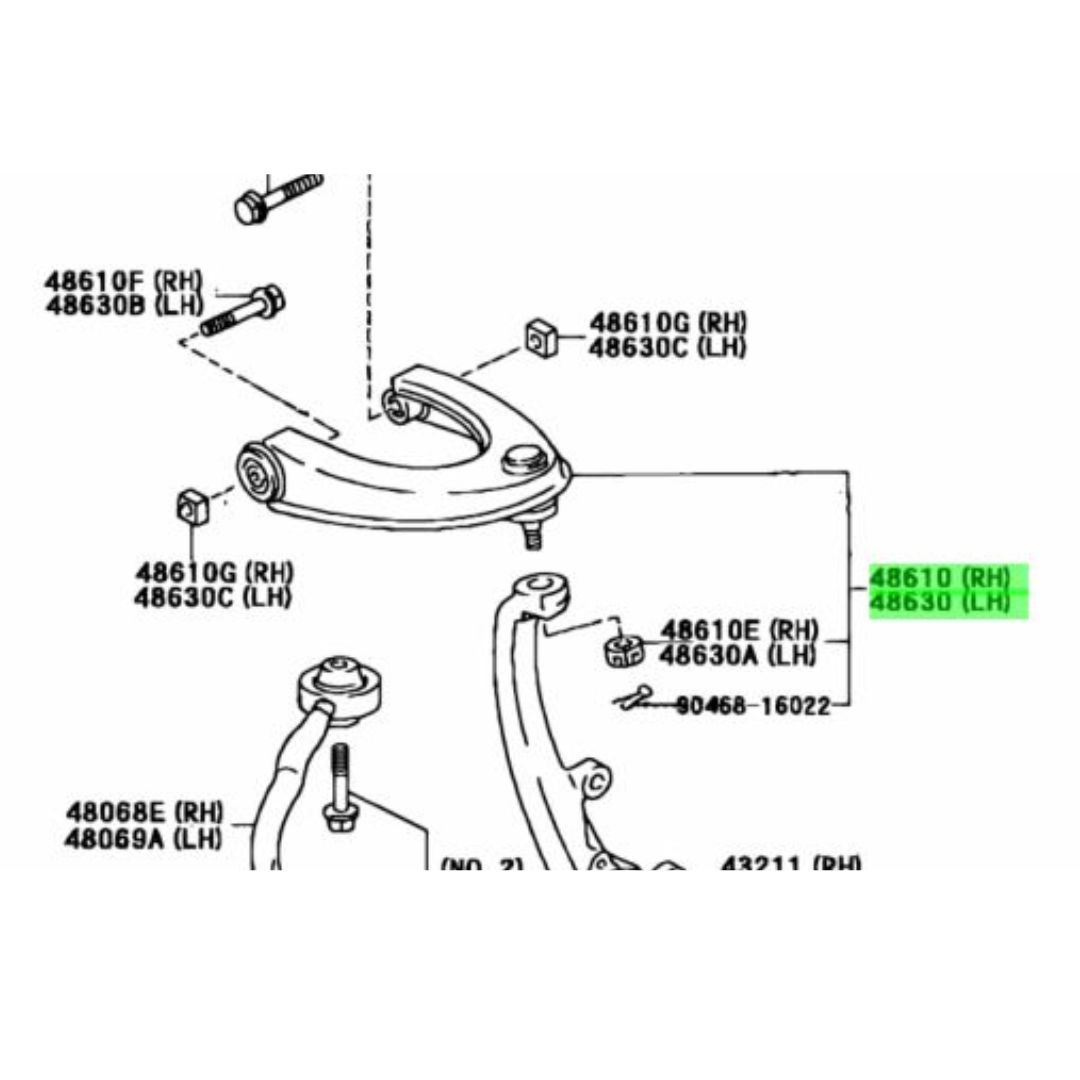 CRESTA 【純正新品】トヨタ フロントアッパーアーム 右側 RH GX90