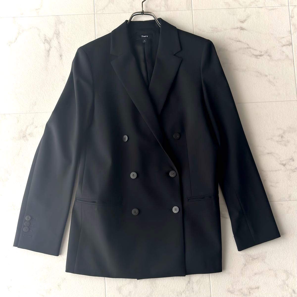 cnr0080* 美品 Theory セオリー boxy db jkt ボクシー ダブルブレスト