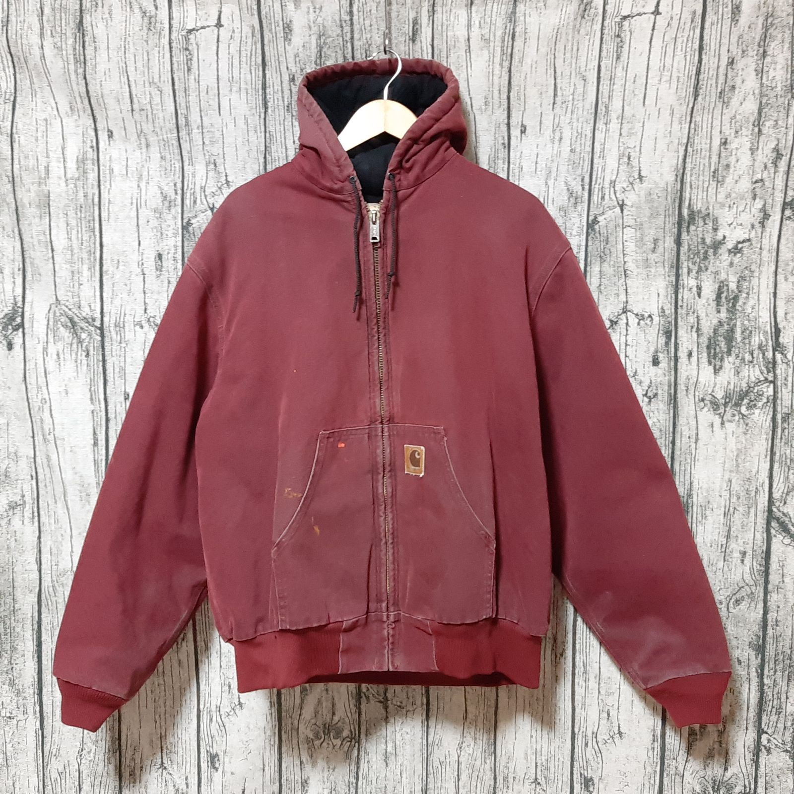 size XL】99年製 Carhartt アクティブジャケット ブリック 革ロゴ